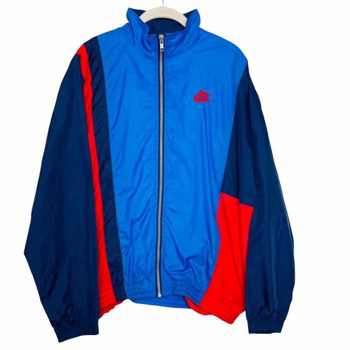 Nike Vintage Nike Blue and Red Track Jacket Grailed