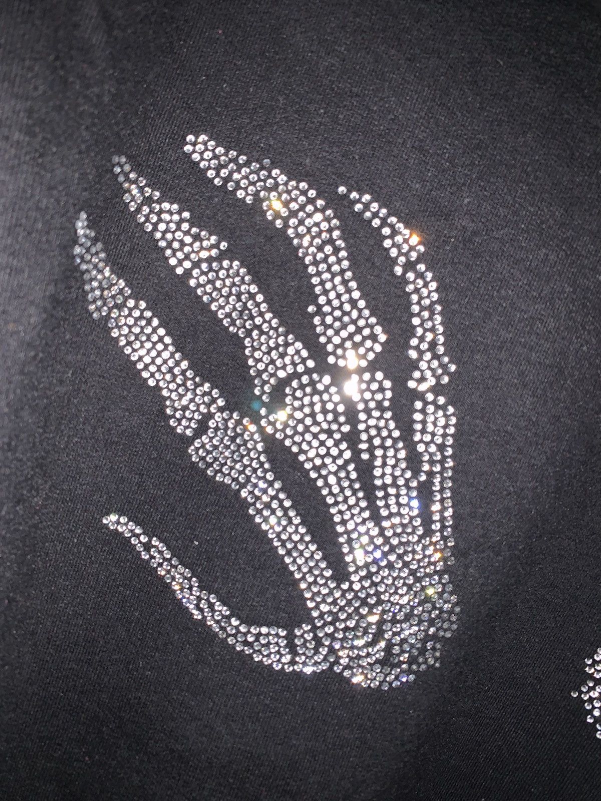 Vintage Rhinestones Skeleton Hands and Cross Hoodie Size US M / EU 48-50 / 2 - 7 Thumbnail