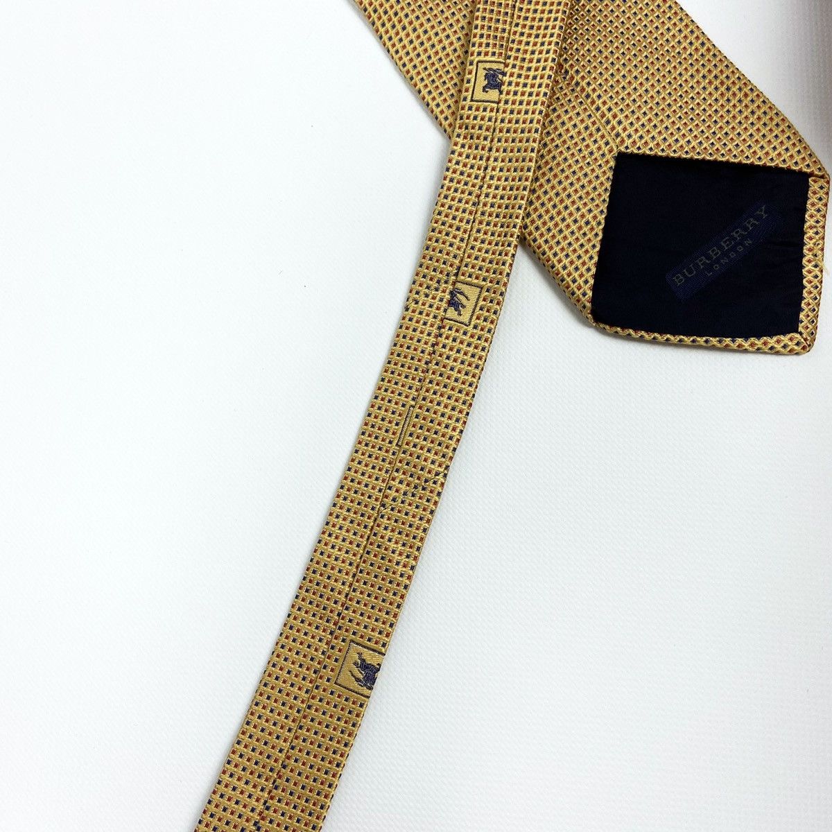 Burberry Vintage Burberry Gold Plaid tie rare Size ONE SIZE - 3 Thumbnail