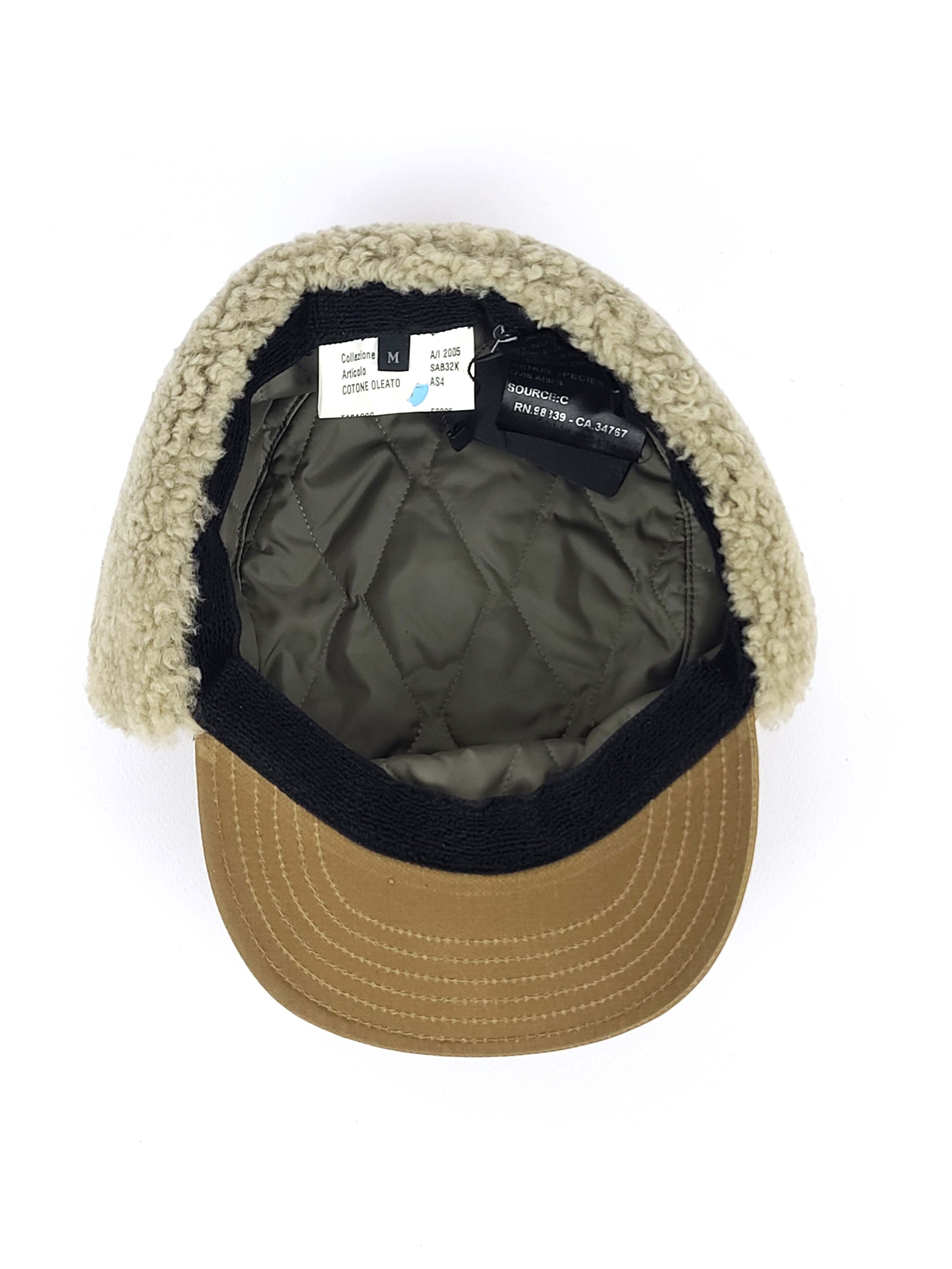 Prada Military Army Flat Cap Sheepskin Shearling Flap Hat Size ONE SIZE - 9 Thumbnail
