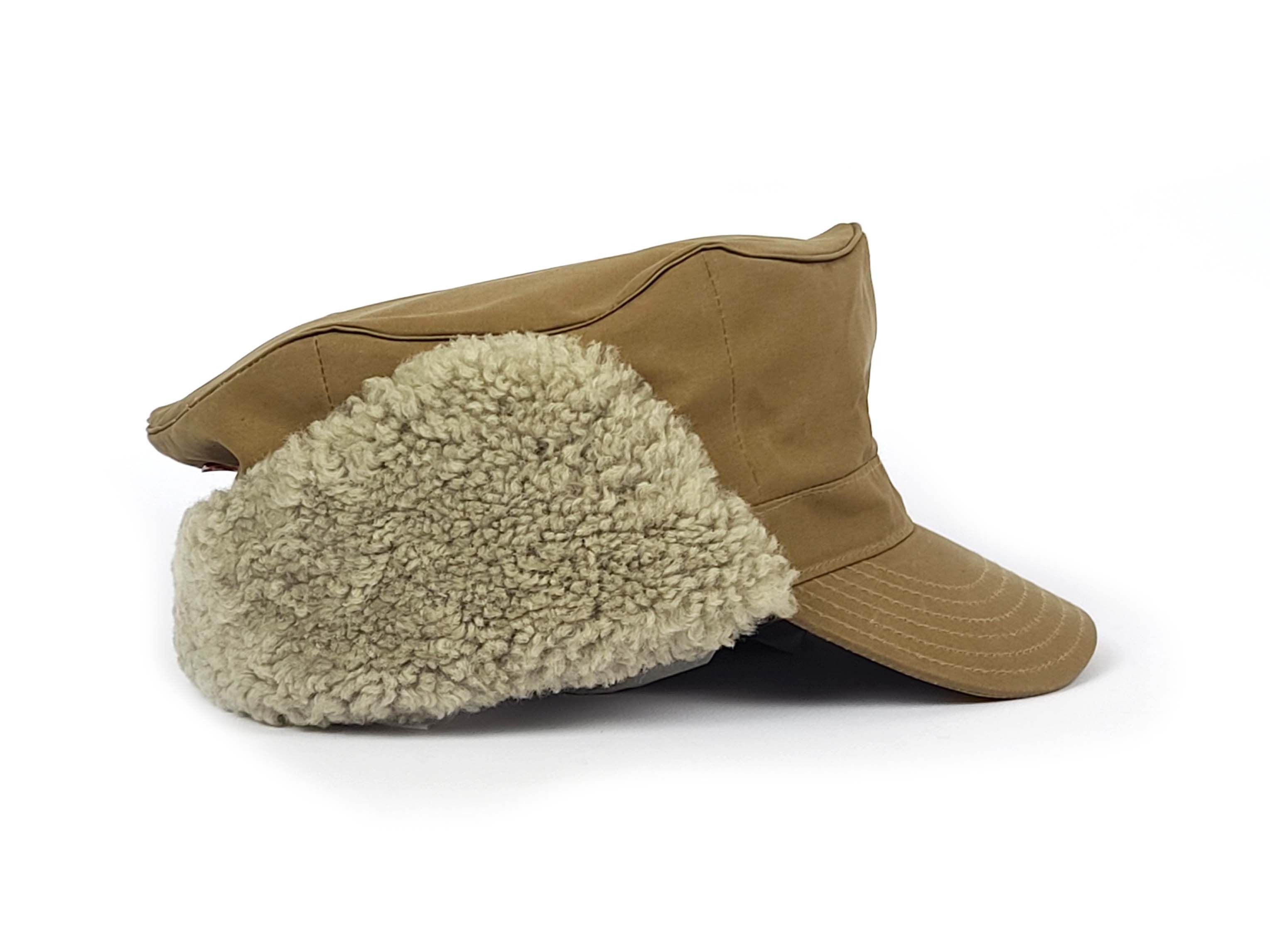 Prada Military Army Flat Cap Sheepskin Shearling Flap Hat Size ONE SIZE - 4 Thumbnail
