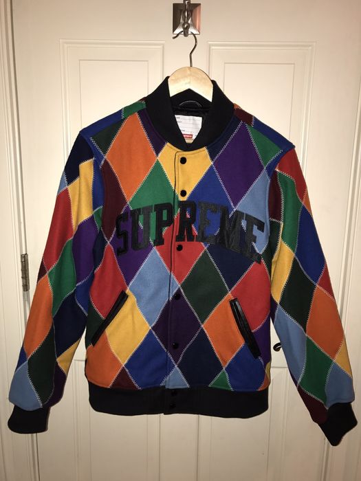 Supreme Supreme Harlequin Wool Varsity Jacket | Grailed