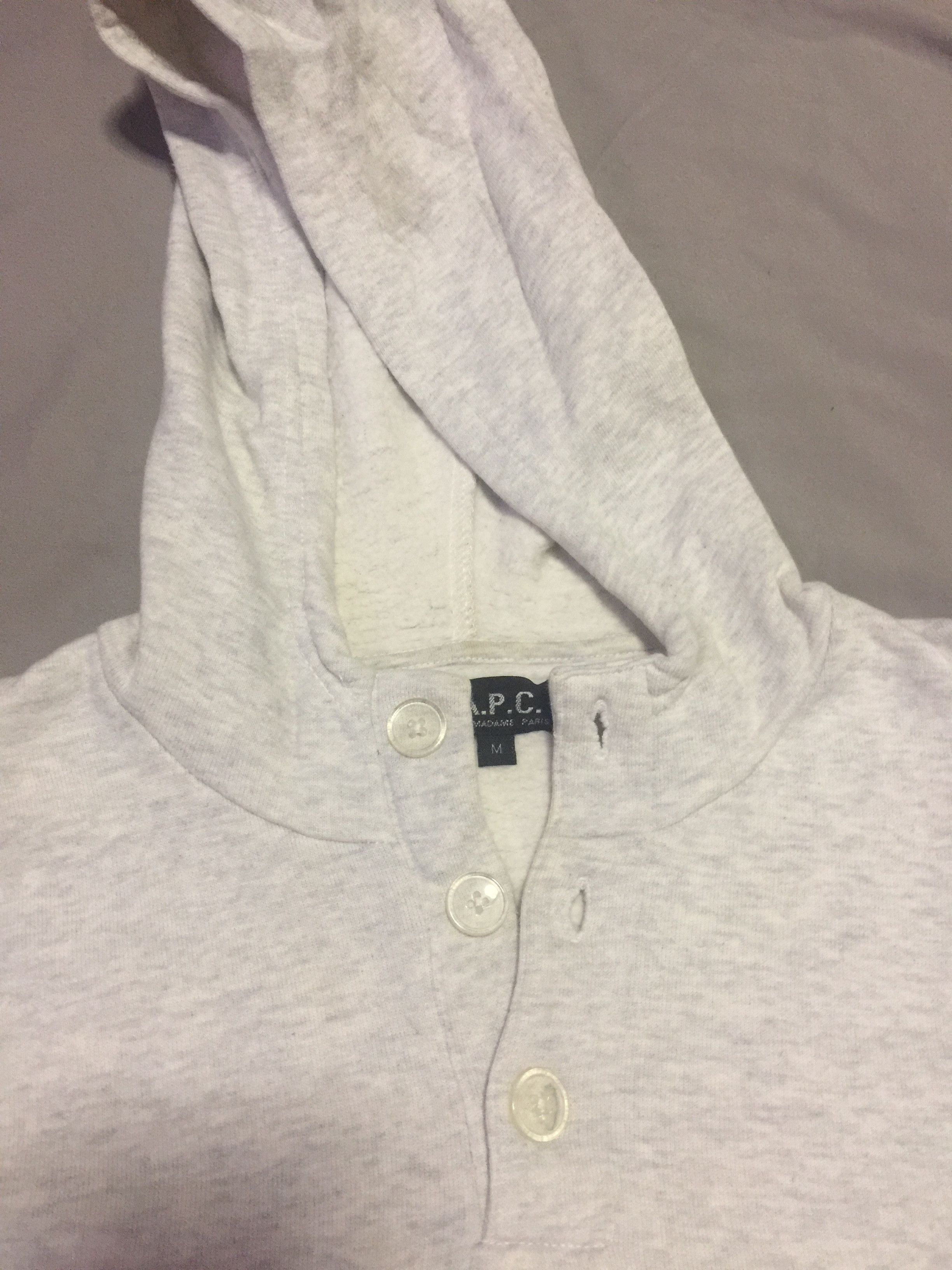 A.P.C. A.P.C long sleeve hoodie light grey color Size US M / EU 48-50 / 2 - 7 Thumbnail