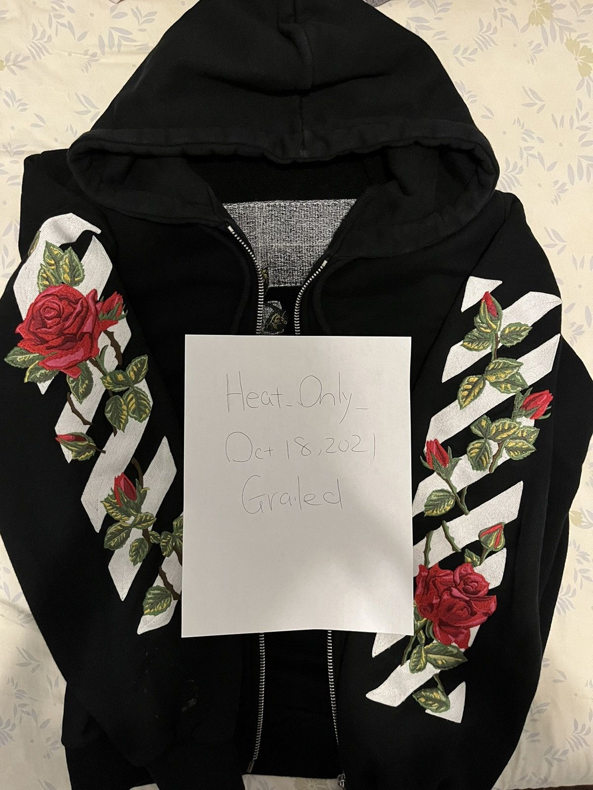 Off White Rose Hoodie Grailed