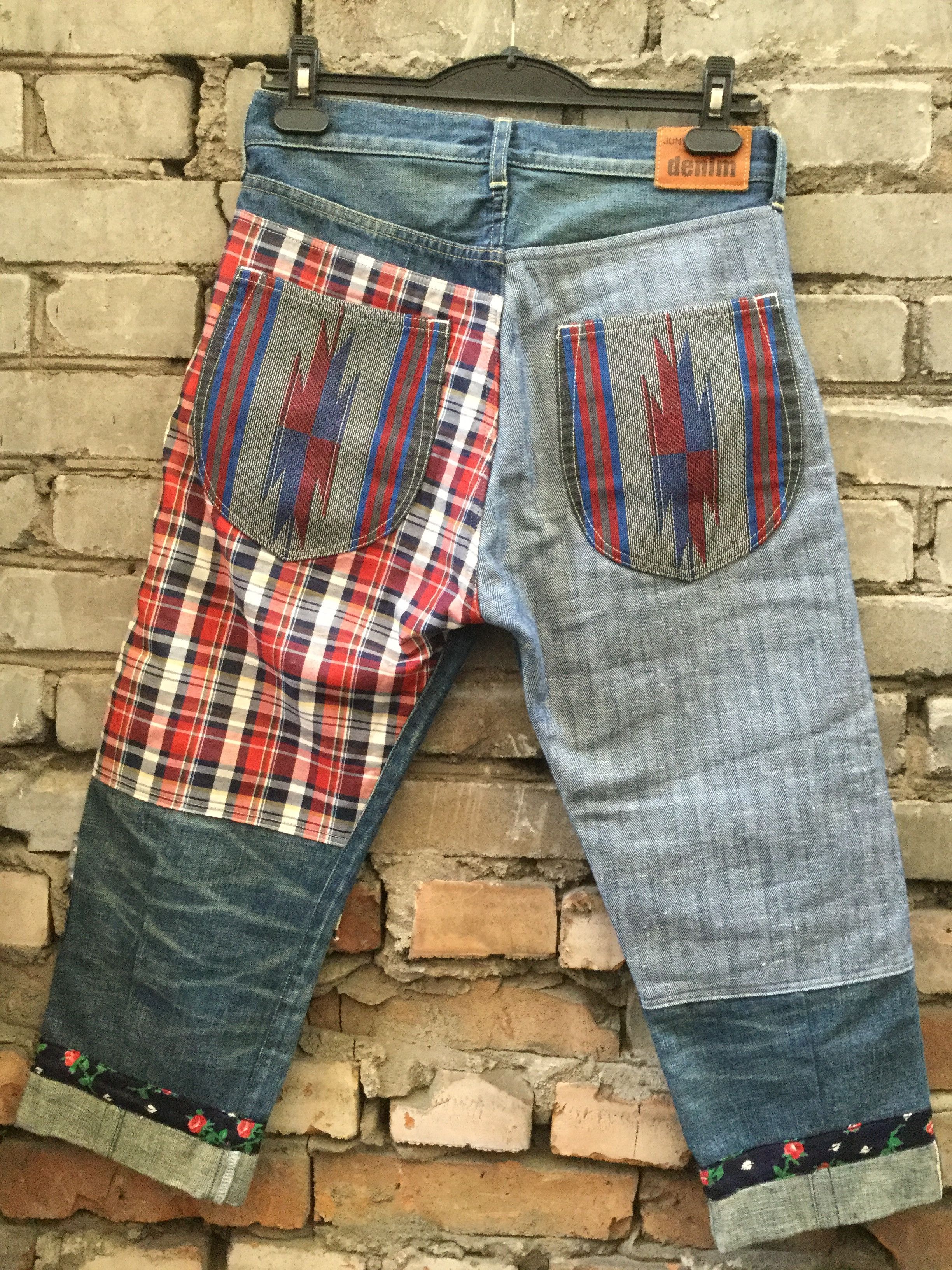 Comme des Garcons Patchwork denim cropped jeans Size US 28 / EU 44 - 2 Thumbnail