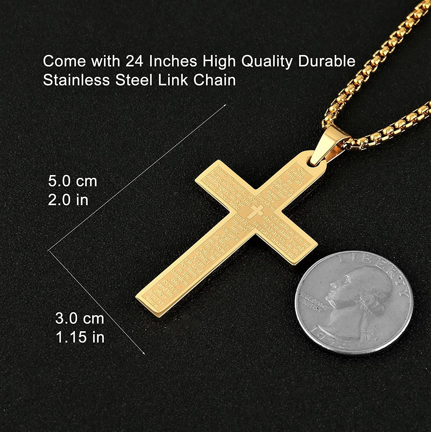 Streetwear "Stainless Steel Gold Cross Necklace, B17 Grailed