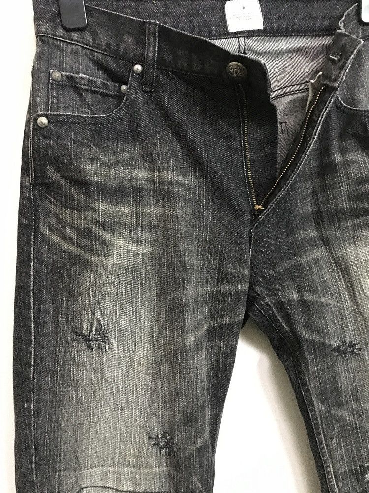 Vintage A.R.K Japan Stone Wash Rips Zigzag Ripped Distressed Denim Size US 32 / EU 48 - 6 Thumbnail