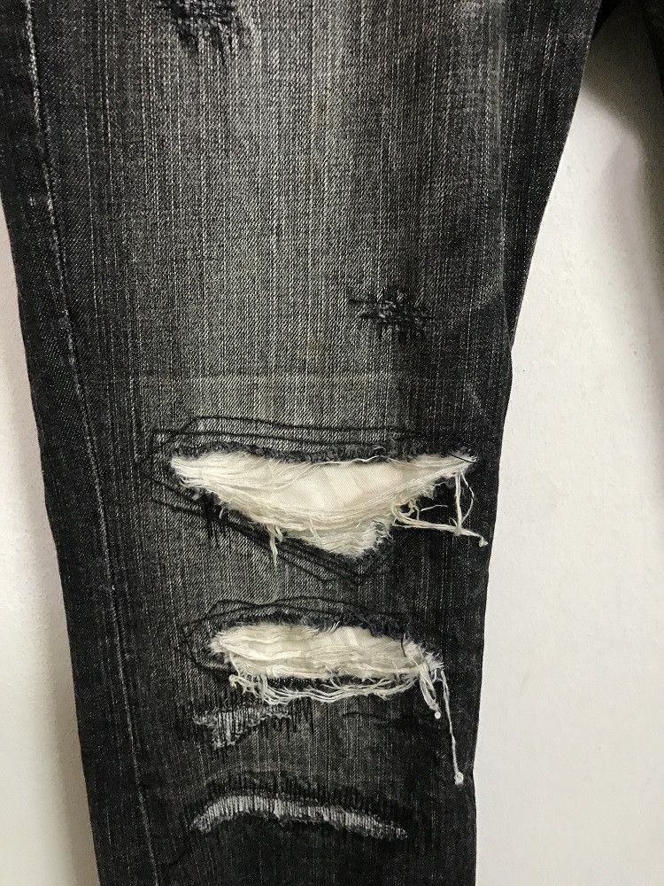 Vintage A.R.K Japan Stone Wash Rips Zigzag Ripped Distressed Denim Size US 32 / EU 48 - 7 Thumbnail