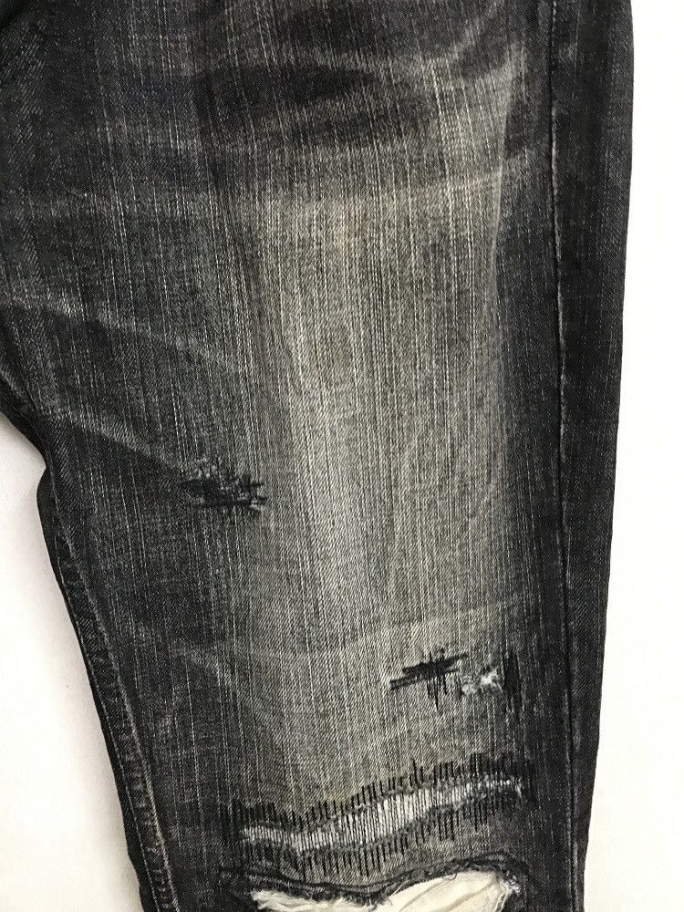Vintage A.R.K Japan Stone Wash Rips Zigzag Ripped Distressed Denim Size US 32 / EU 48 - 9 Thumbnail