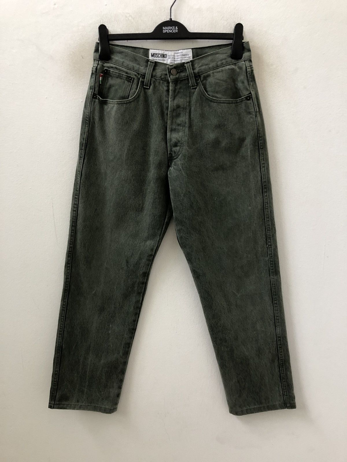 Moschino Archive Piece Moschino Made in Italy Greenish Denim Jeans Size US 31 - 1 Thumbnail