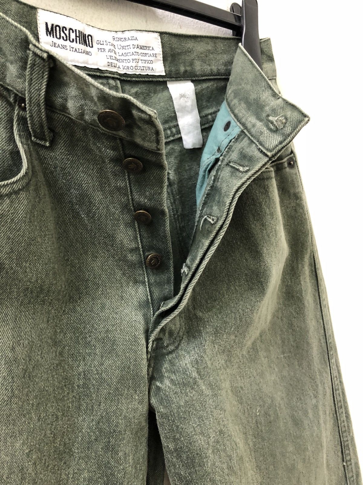 Moschino Archive Piece Moschino Made in Italy Greenish Denim Jeans Size US 31 - 6 Thumbnail