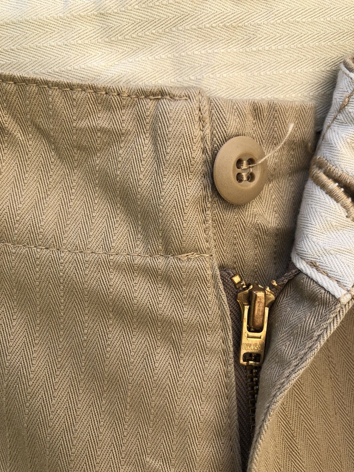 Post Overalls Made in Japan Herringbone Twill Patchwork Cargo Size US 31 - 12 Thumbnail