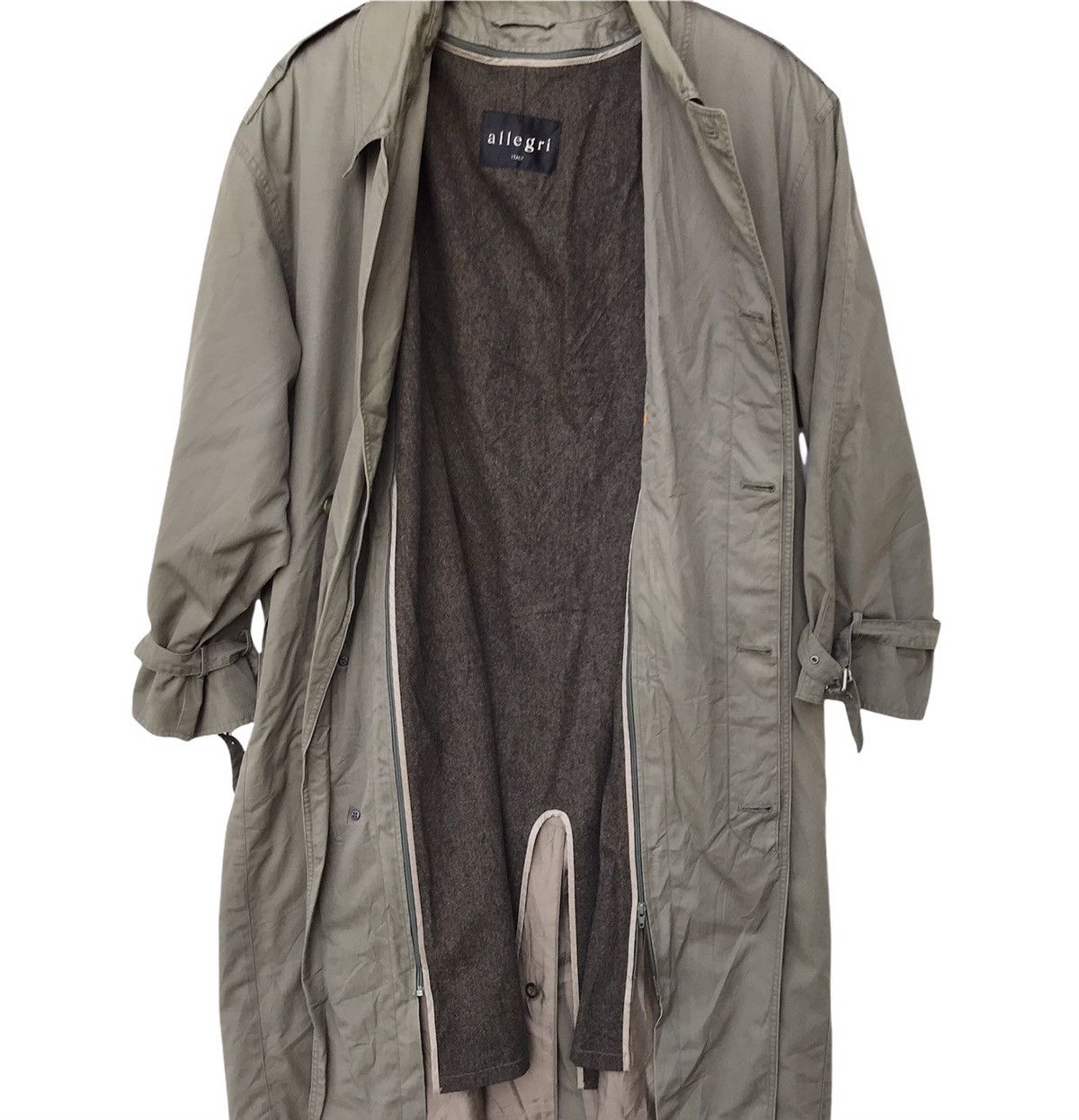 Allegri × Designer Allegry Italy Trench Coat Long Jacket Size US L / EU 52-54 / 3 - 3 Thumbnail