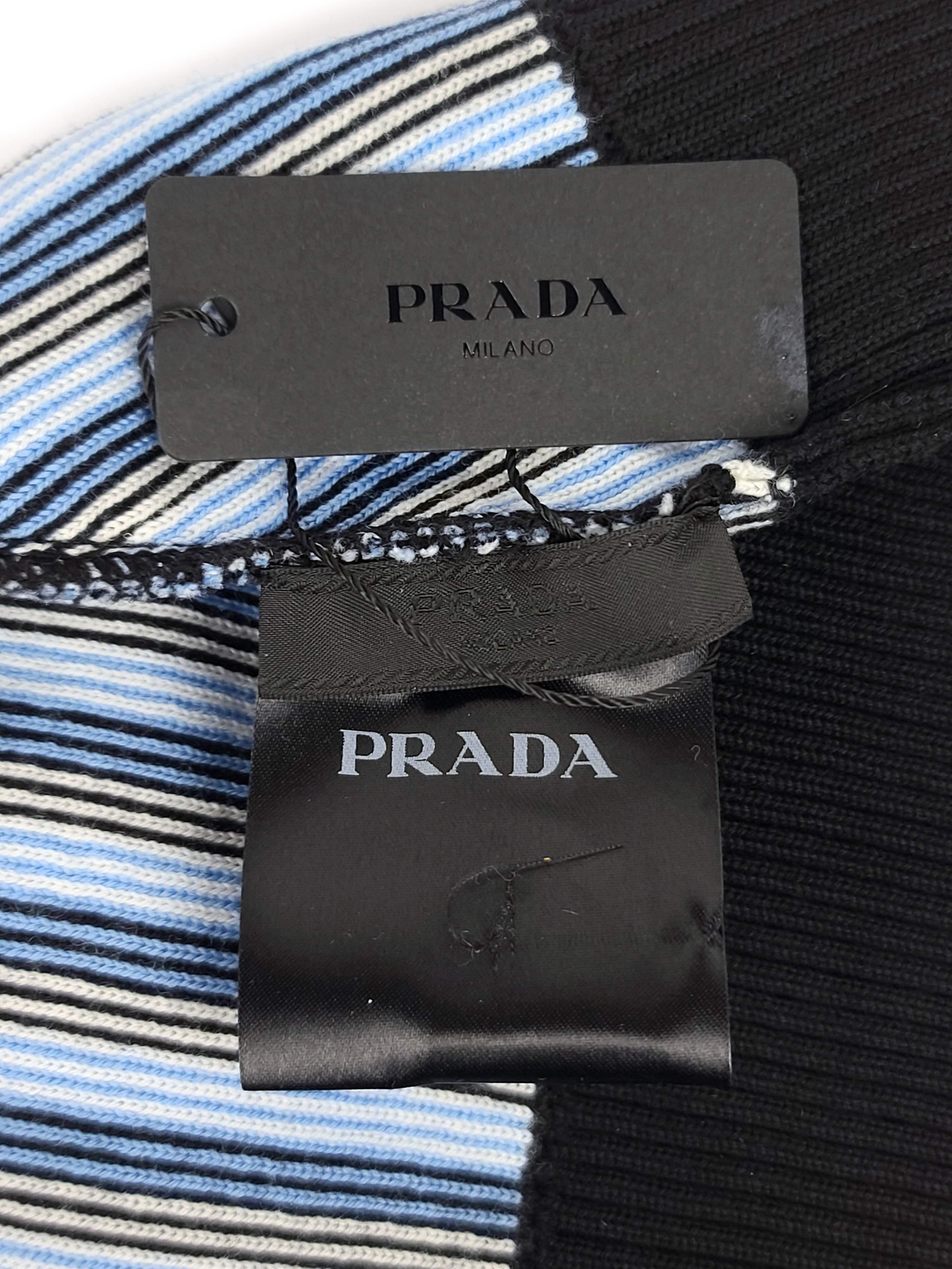 Prada S/S 2018 Striped Wool Beanie NWT Size ONE SIZE - 3 Thumbnail