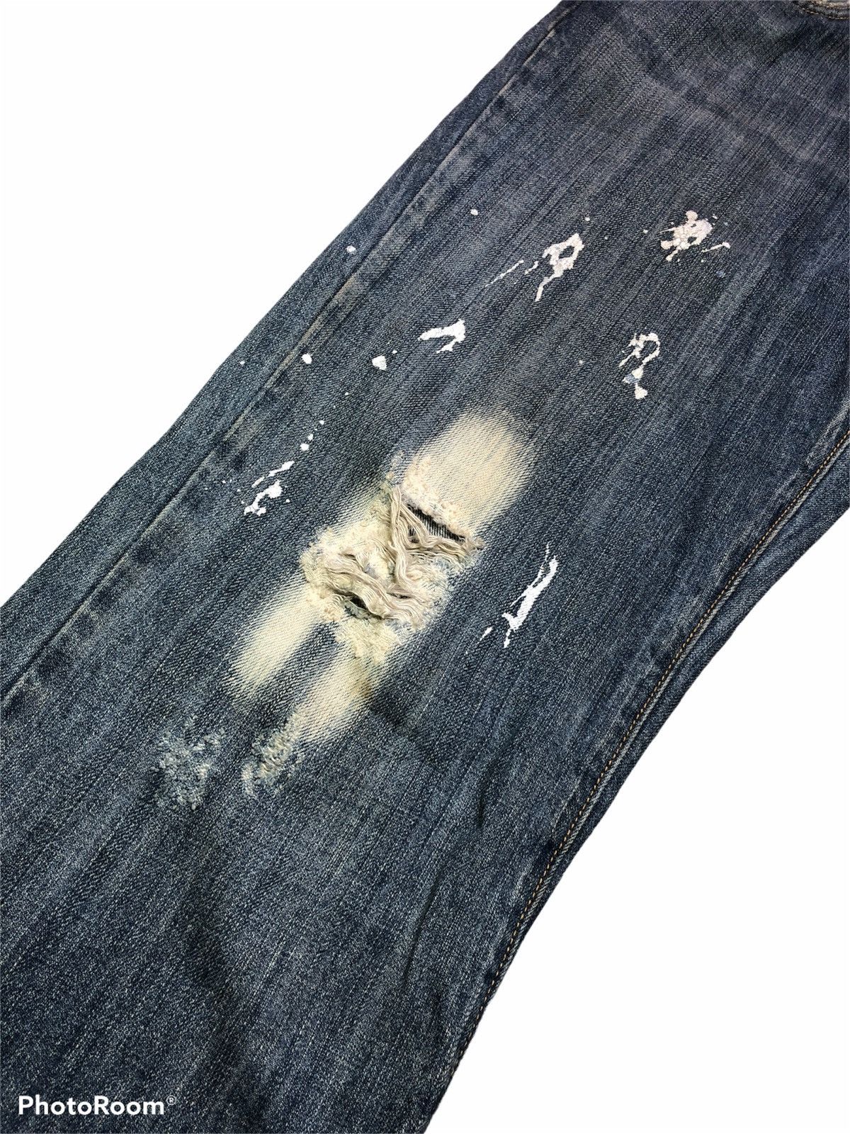 Japanese Brand XRAY PAINTED DISTRESSED DENIM Size US 34 / EU 50 - 10 Thumbnail