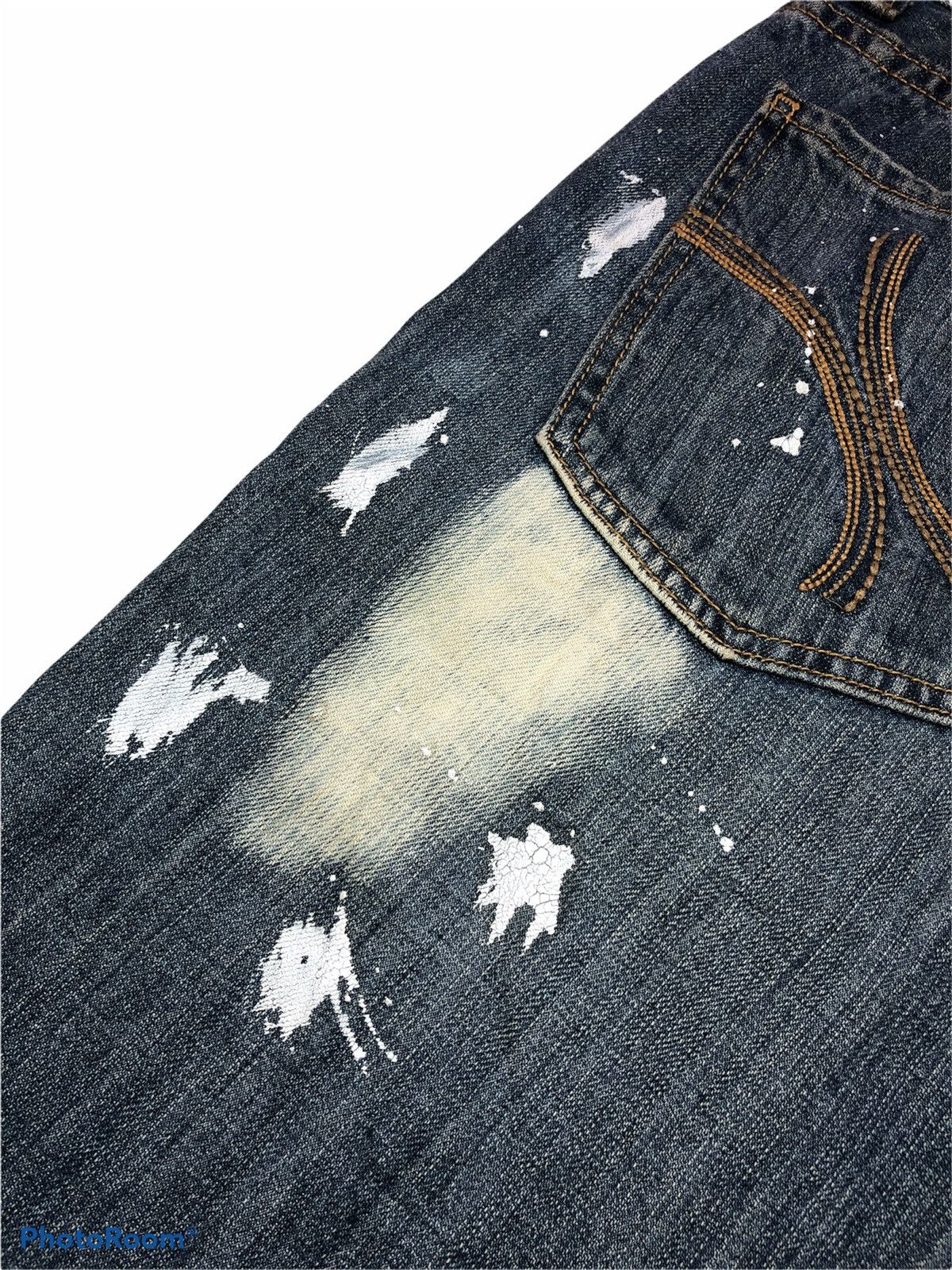 Japanese Brand XRAY PAINTED DISTRESSED DENIM Size US 34 / EU 50 - 8 Thumbnail