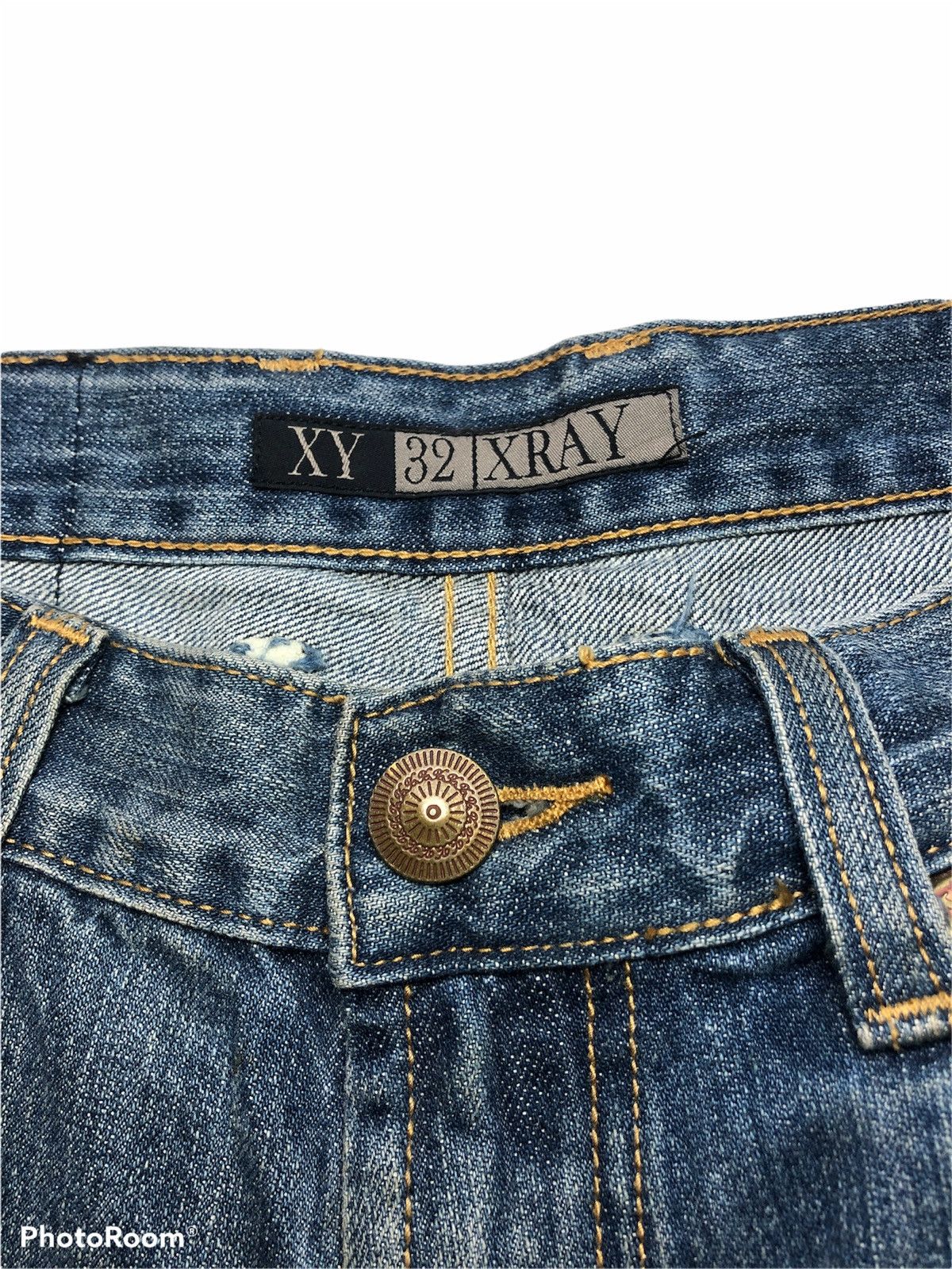 Japanese Brand XRAY PAINTED DISTRESSED DENIM Size US 34 / EU 50 - 4 Thumbnail