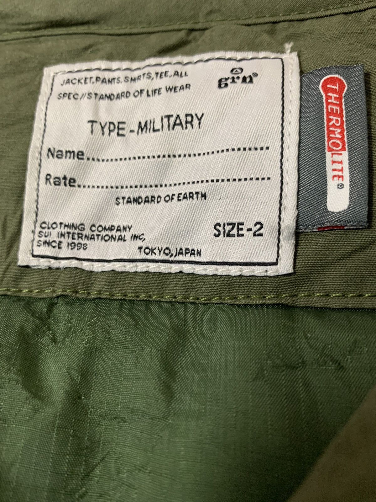 Vintage GRN Tokyo Type Military Light Down Jacket