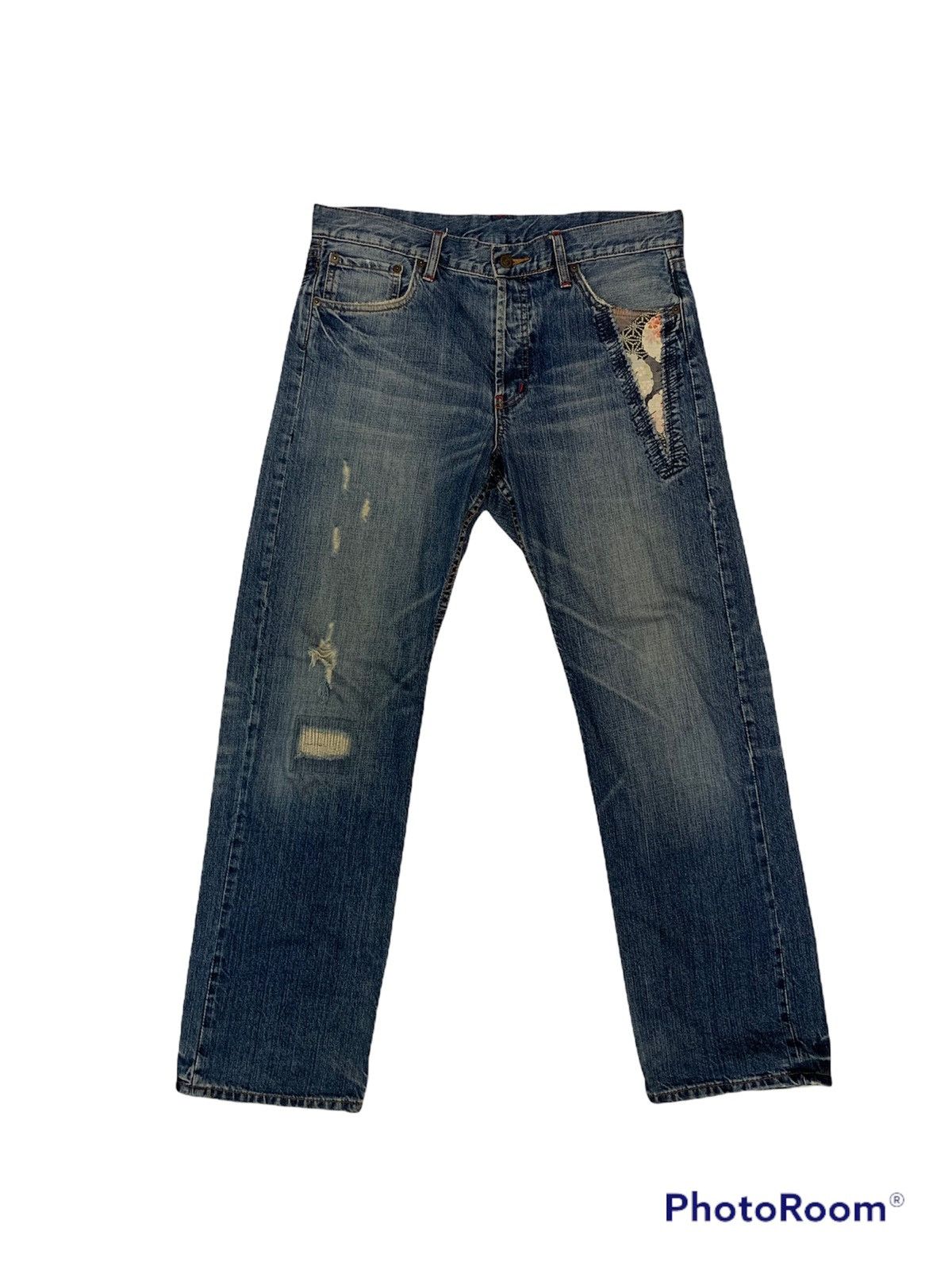 Takeo Kikuchi Takeo kikuchi distressed denim pants traditional design Size US 34 / EU 50 - 1 Thumbnail