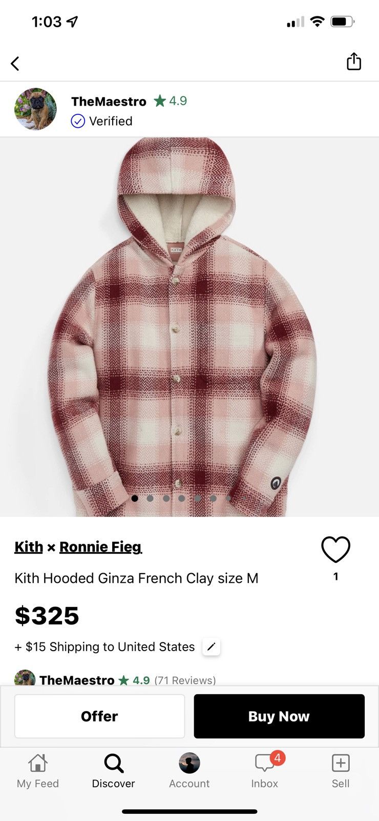 Kith Kith Hooded Ginza French Clay Size M | Grailed