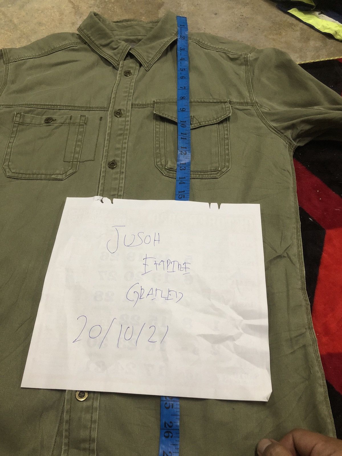 Giordano 🔥SALE🔥GIORDANO BUTTON UPS SHIRTS GREEN ARMY Size US L / EU 52-54 / 3 - 7 Thumbnail