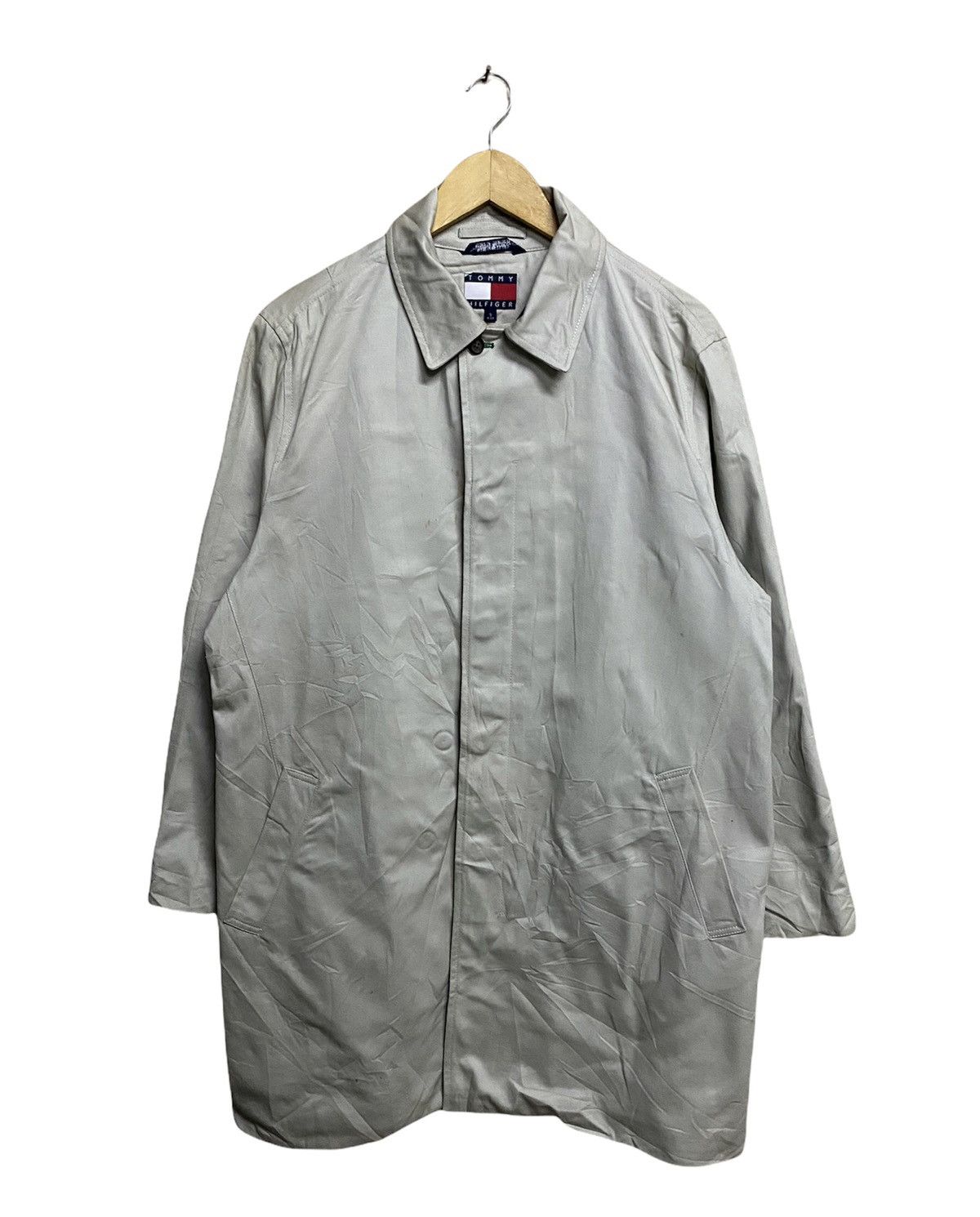Other × Tommy Hilfiger Vintage Tommy Hilfiger Beige Trench Coat with Plaid Lining Size US S / EU 44-46 / 1 - 2 Thumbnail
