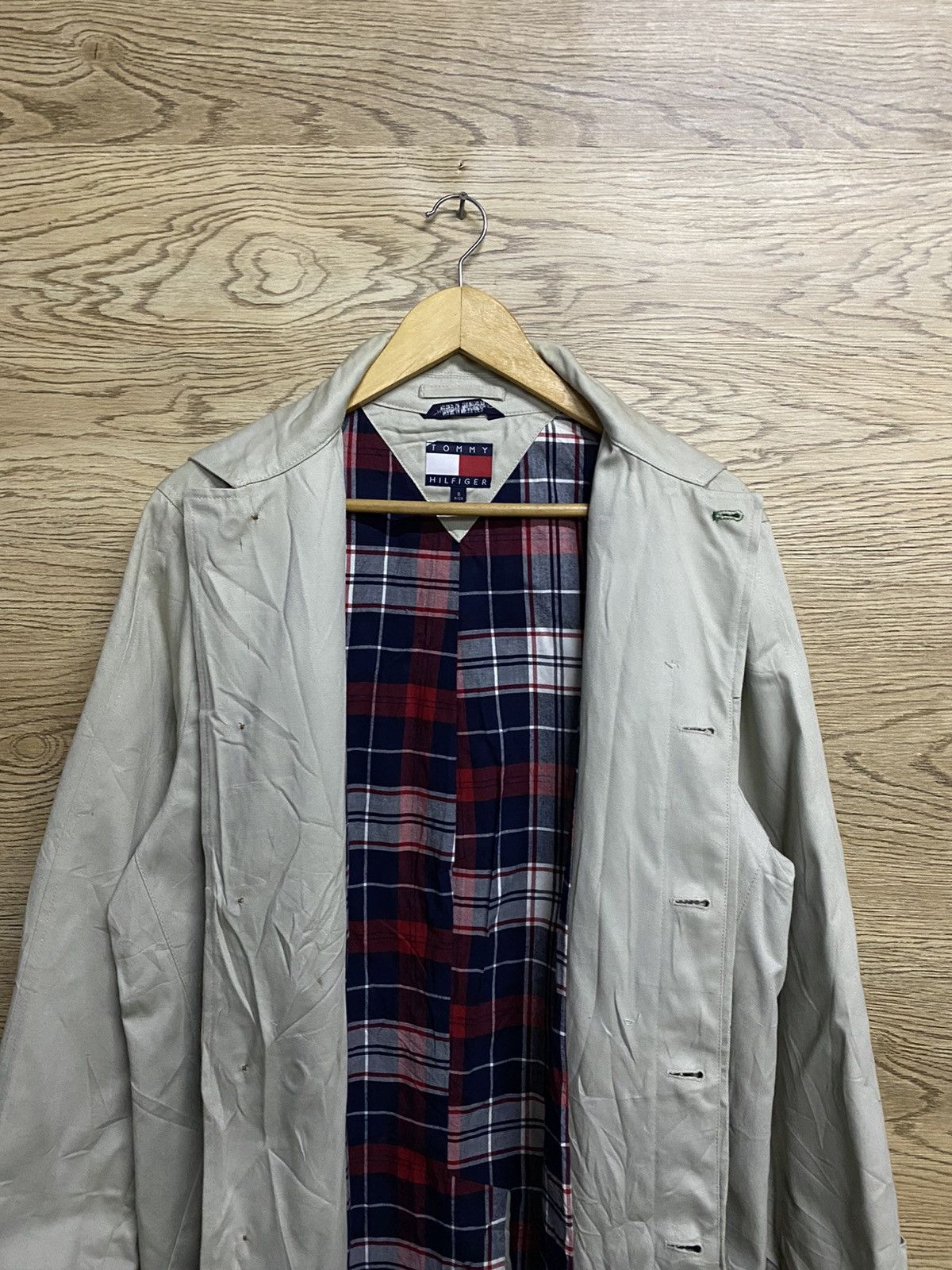 Other × Tommy Hilfiger Vintage Tommy Hilfiger Beige Trench Coat with Plaid Lining Size US S / EU 44-46 / 1 - 6 Thumbnail