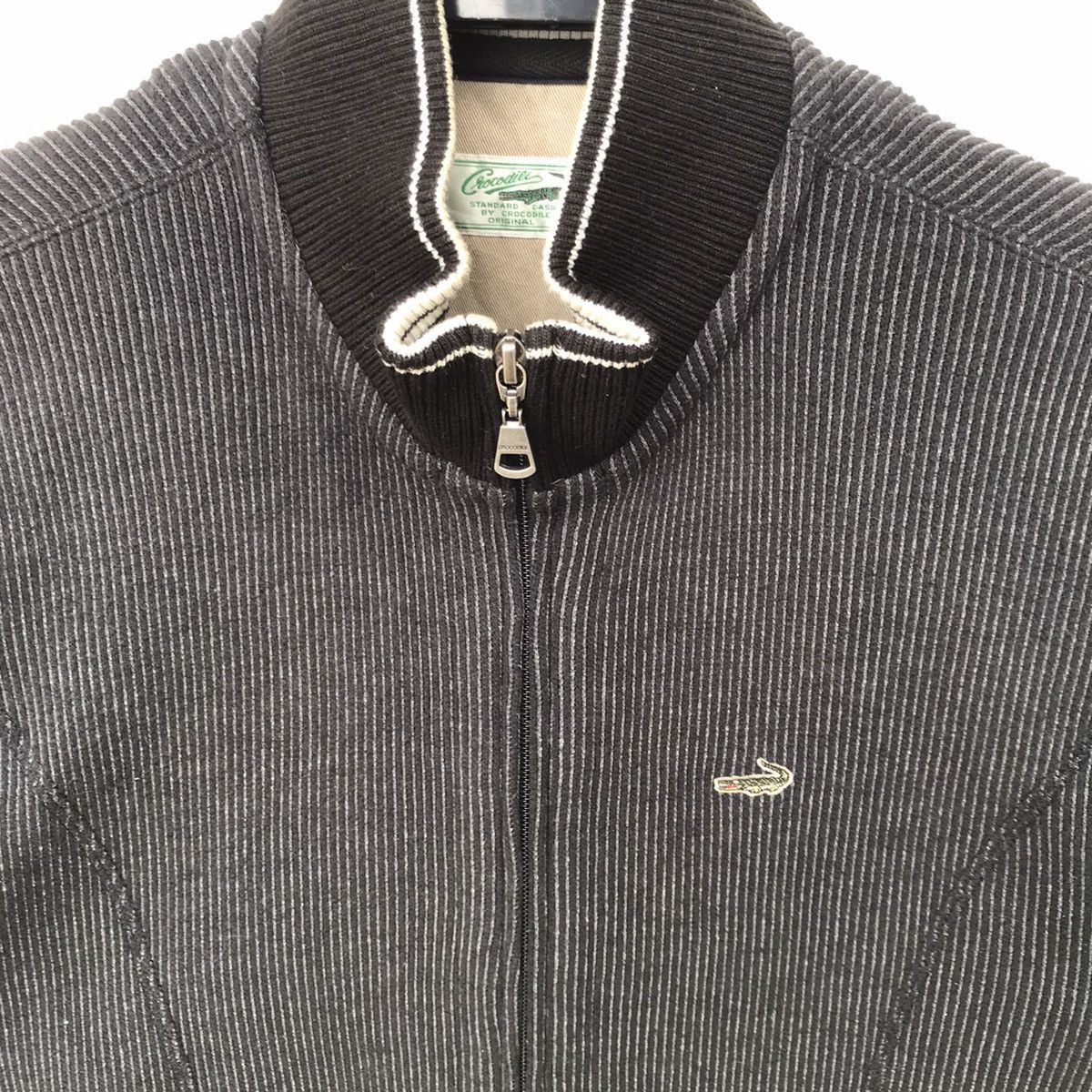 Vintage CROCODILE Standard Casual Full Zip Knit Jacket Grey Size US M / EU 48-50 / 2 - 4 Thumbnail
