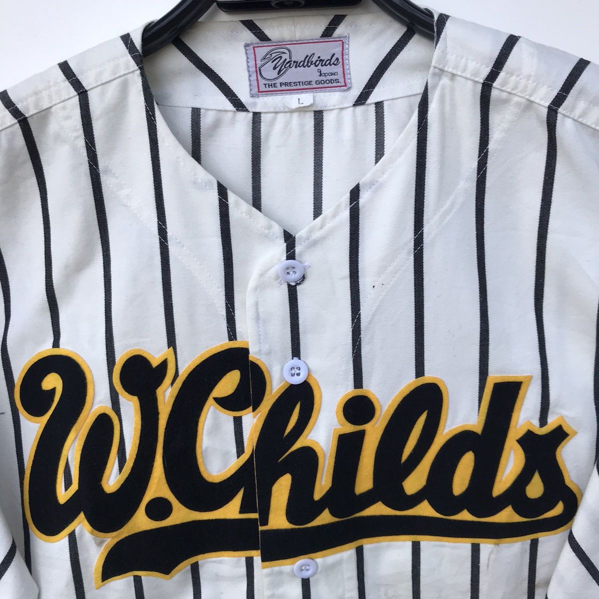 Vintage Vintage Yardbirds W. Childs Spellout Pinstripe Jersey #16 Size US L / EU 52-54 / 3 - 4 Thumbnail