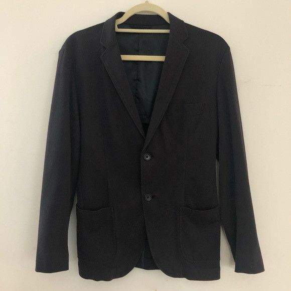 Muji Dark Navy Blue Muji Blazer with Patch Pockets | Grailed