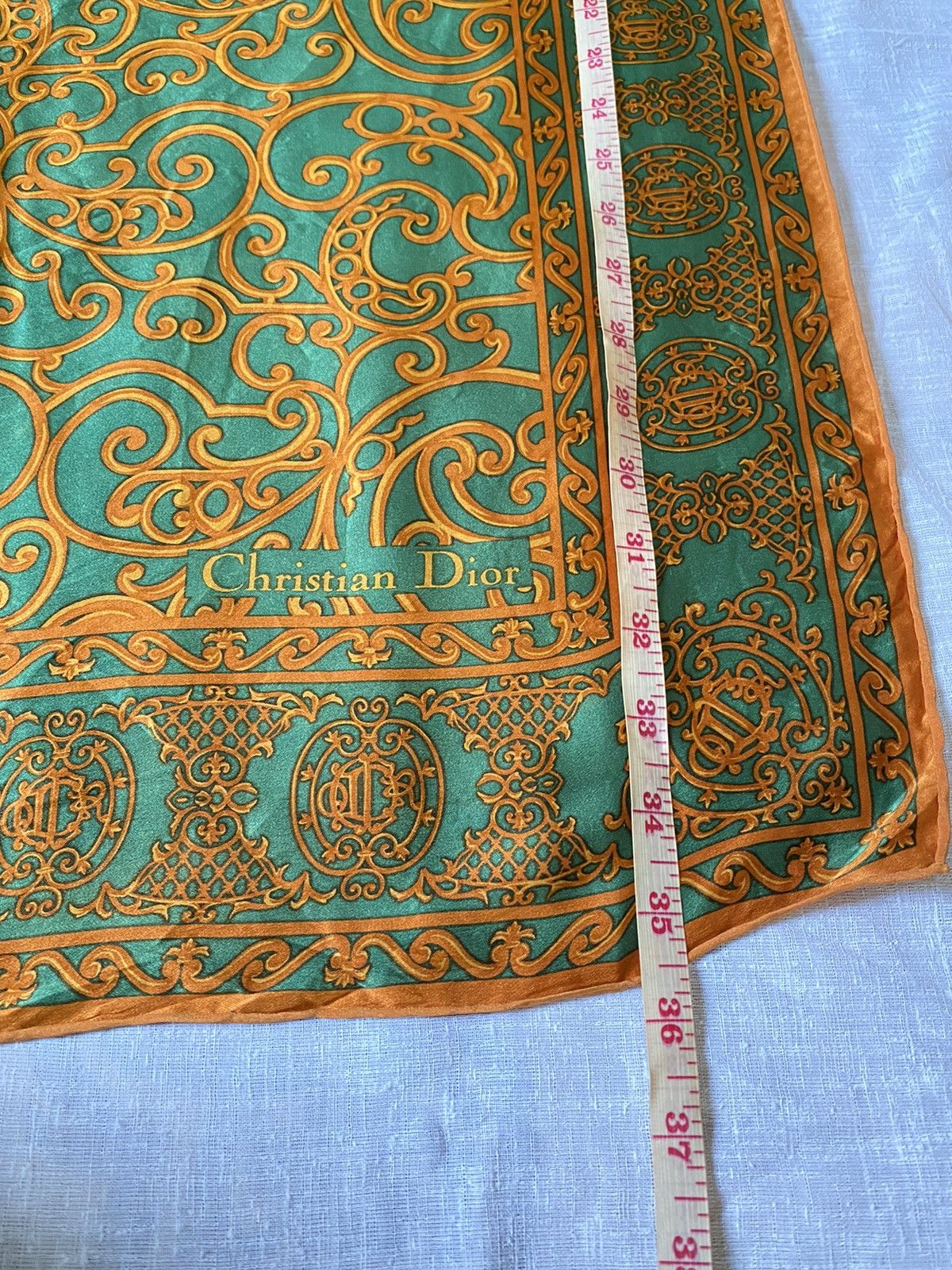 Christian Dior Monsieur Christian Dior luxury design silk scarf 34”x35.5” SS Size ONE SIZE - 8 Thumbnail
