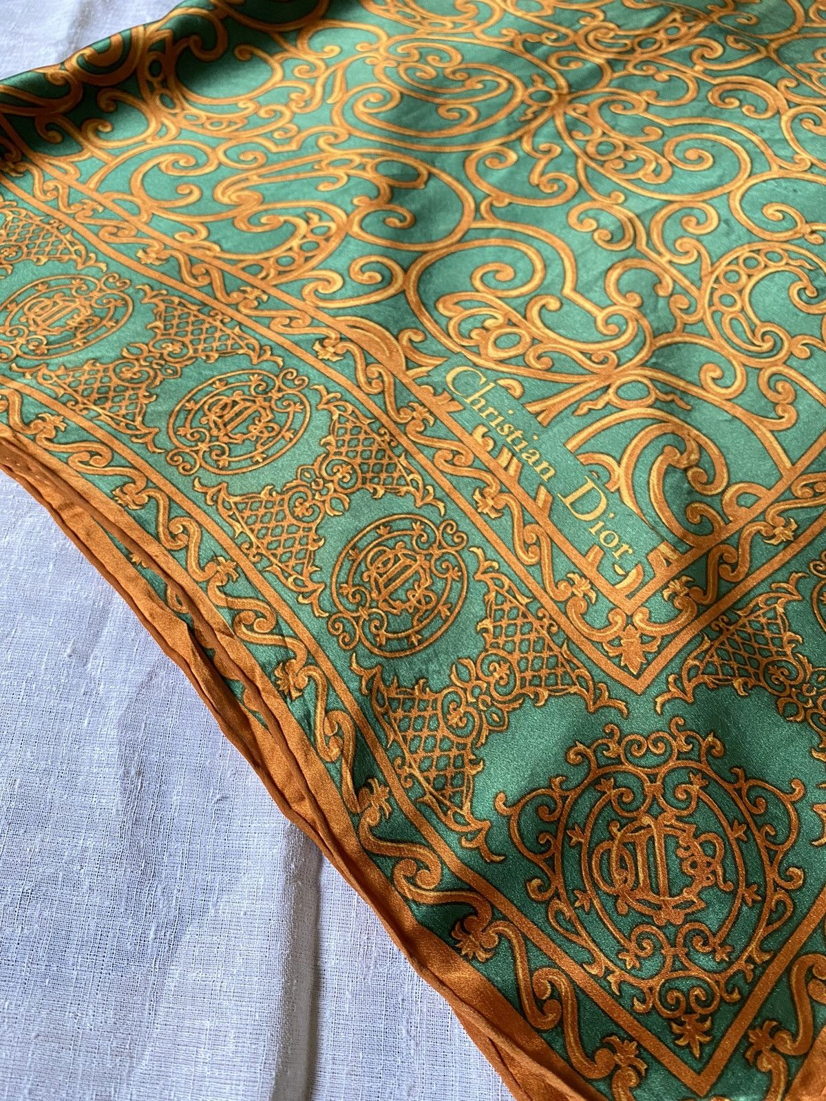 Christian Dior Monsieur Christian Dior luxury design silk scarf 34”x35.5” SS Size ONE SIZE - 6 Thumbnail