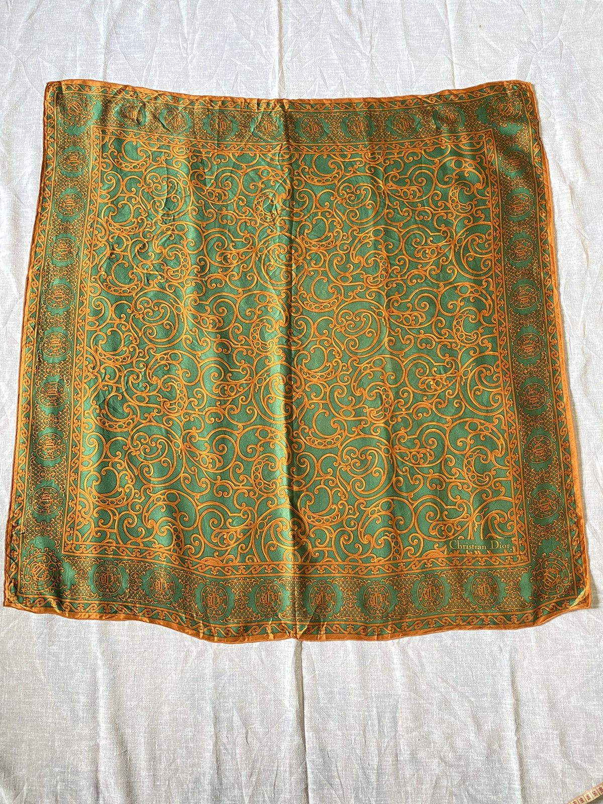 Christian Dior Monsieur Christian Dior luxury design silk scarf 34”x35.5” SS Size ONE SIZE - 3 Thumbnail