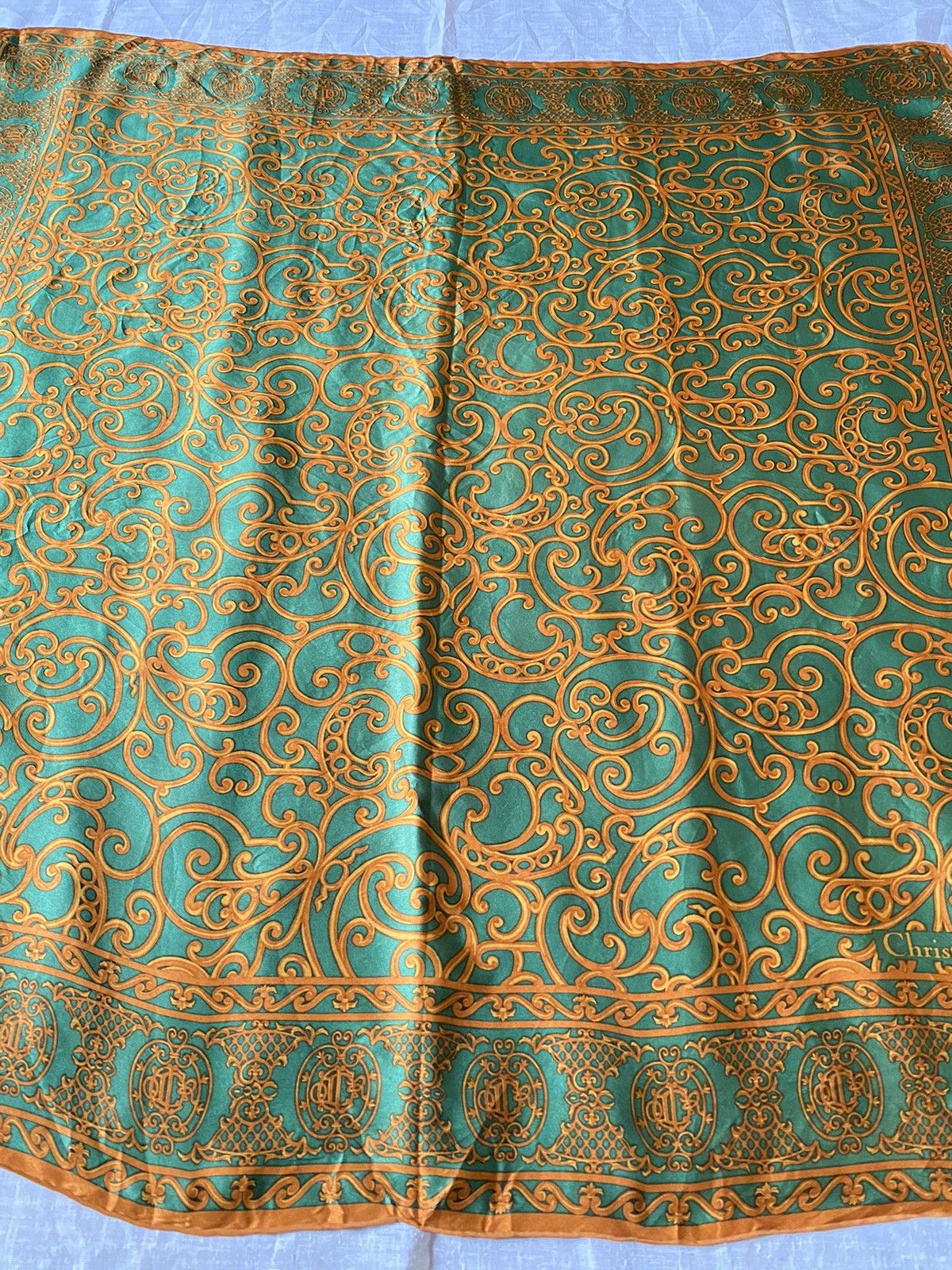Christian Dior Monsieur Christian Dior luxury design silk scarf 34”x35.5” SS Size ONE SIZE - 5 Thumbnail