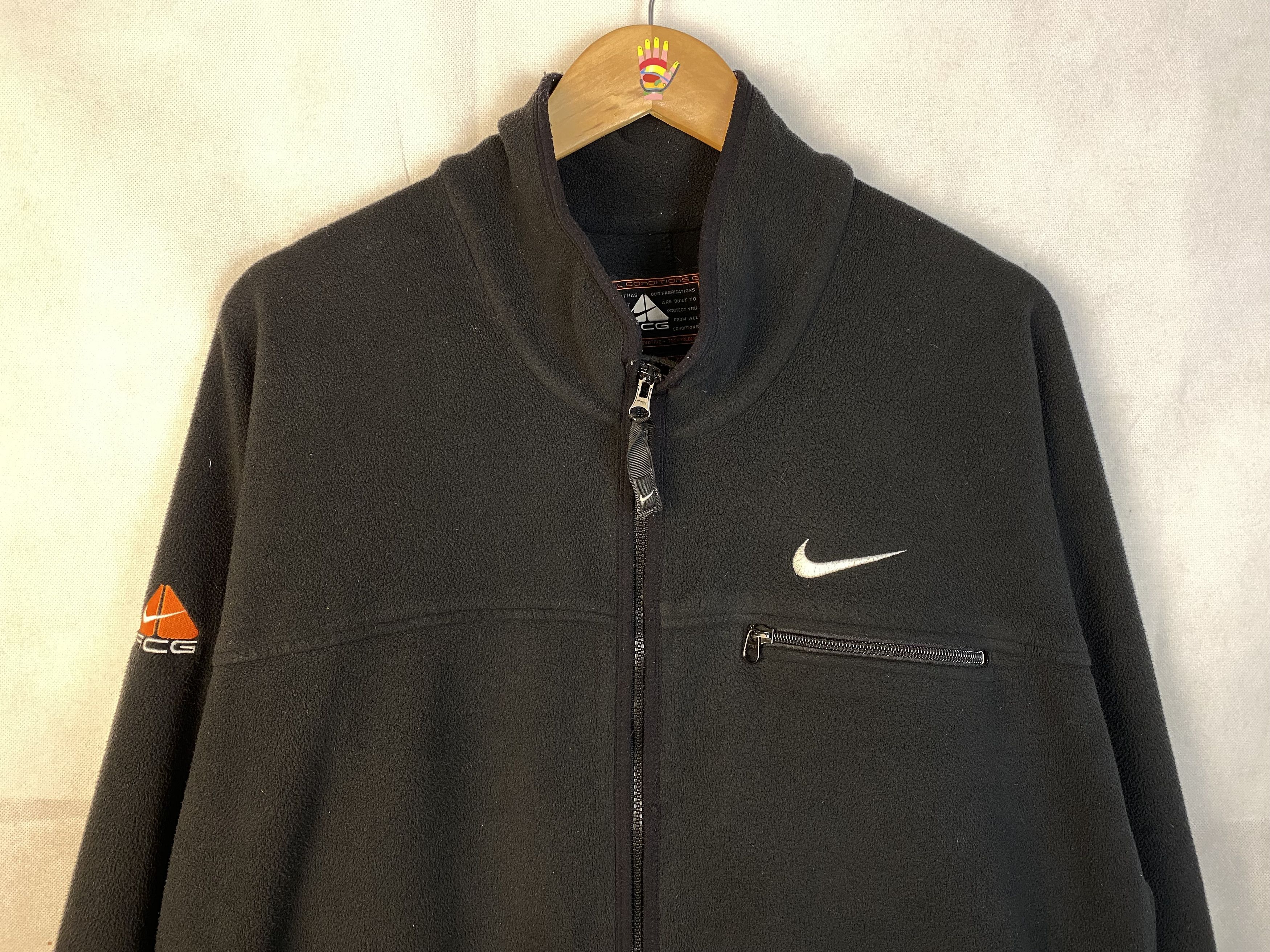 Nike Nike ACG Therma Fit Vintage 90's Black Fleece Jacket Zip Size US XL / EU 56 / 4 - 2 Thumbnail