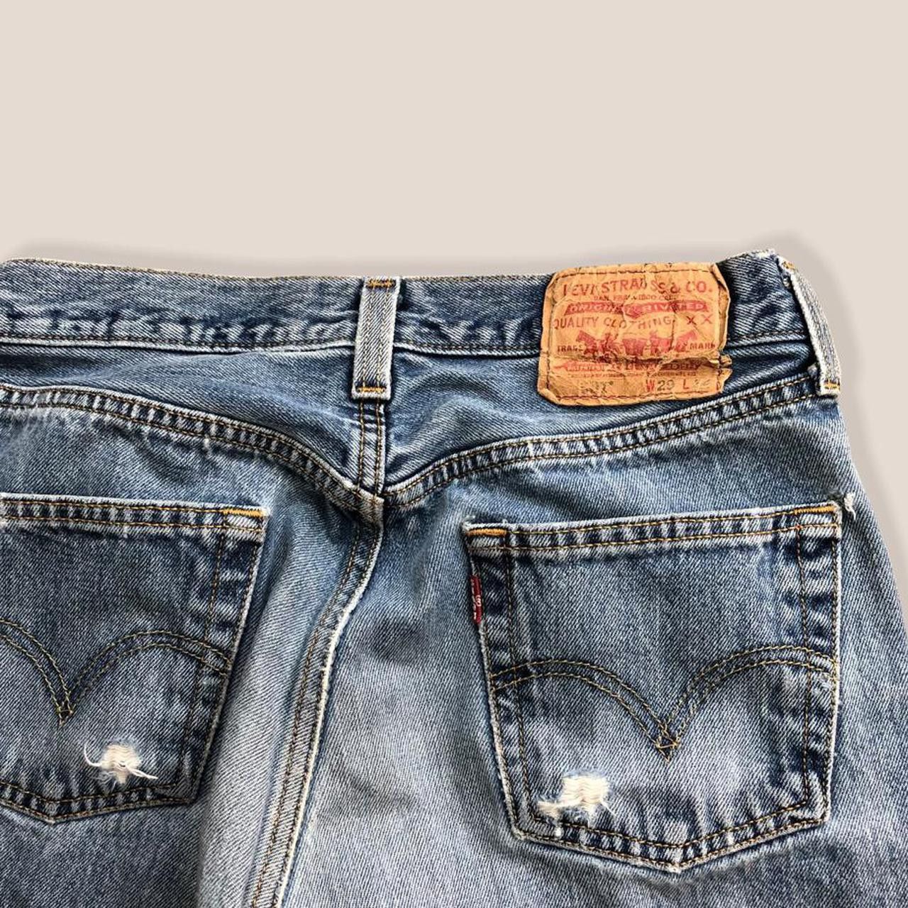Levi's Vintage distressed heavily work Levi’s 501 denim jeans. Size US 28 / EU 44 - 4 Thumbnail