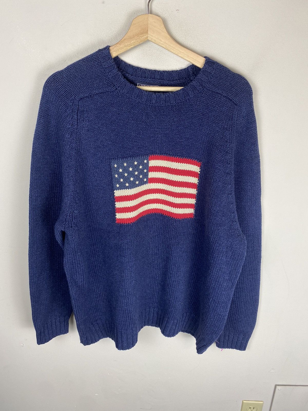 Vintage LL Bean American Flag Knit Sweater