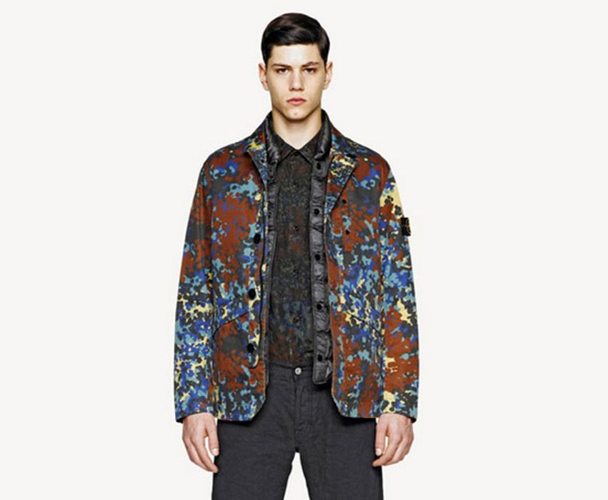 Stone island raso gommato best sale camo jacket