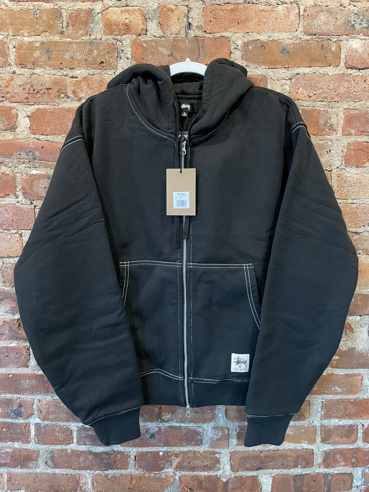 stussy double face label zip hoodie | nate-hospital.com