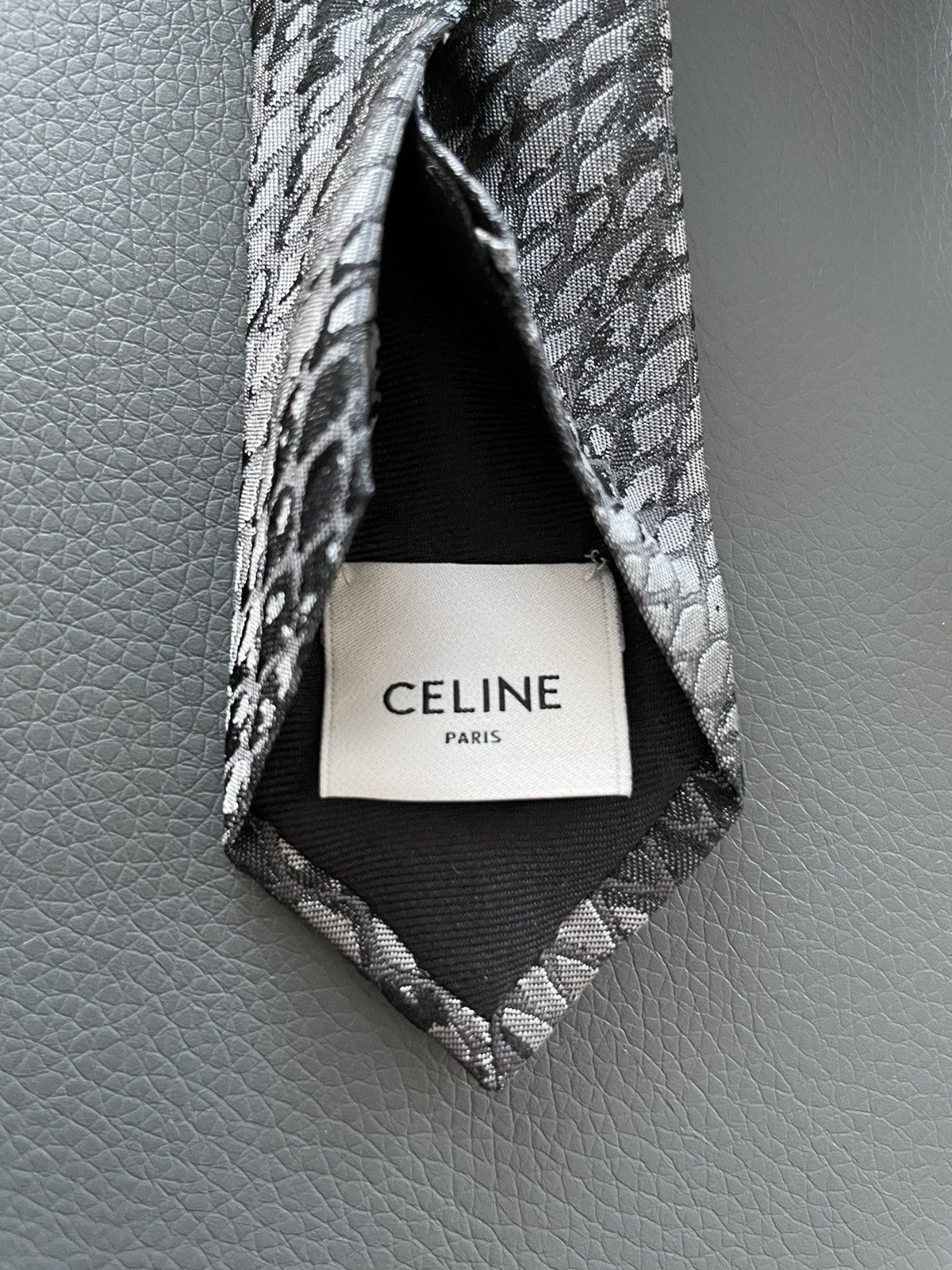 Celine × Hedi Slimane HEDI Runway Limited Edition Python Print Silk Tie Brand NEW Size ONE SIZE - 3 Thumbnail