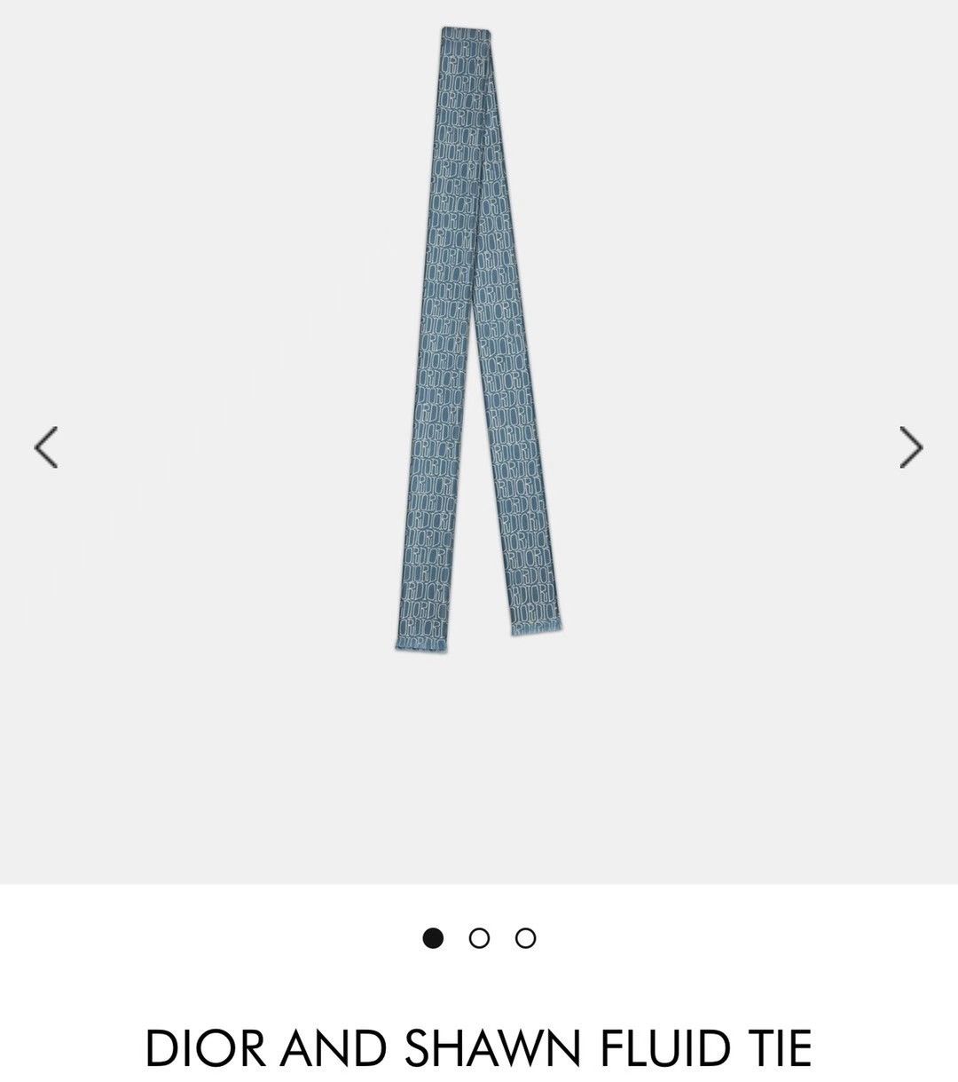 Dior Extremely Rare Runway Dior x Shawn Fluid Logo Silk Tie Size ONE SIZE - 4 Thumbnail