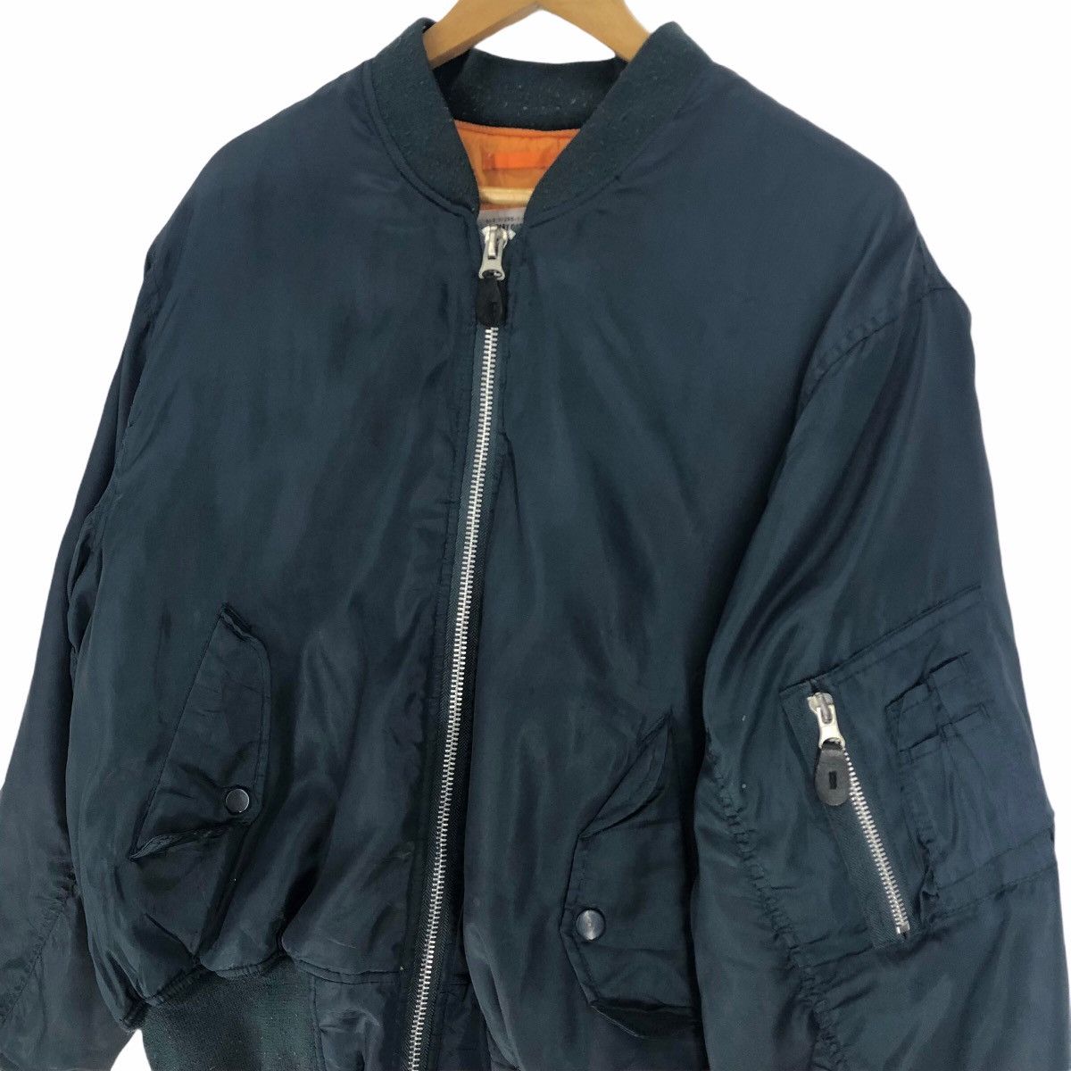 Vintage Military Garments Bomber Jacket Orange Lining Size US L / EU 52-54 / 3 - 2 Thumbnail