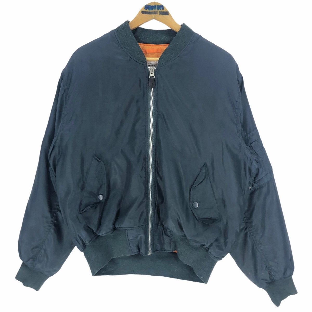 Vintage Military Garments Bomber Jacket Orange Lining Size US L / EU 52-54 / 3 - 1 Thumbnail