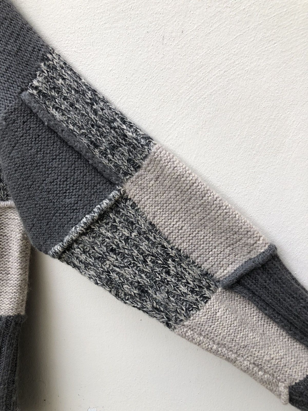 Mr. Junko Vintage 80s Mr. Junko Men Patchwork Knitwear Wool Sweater Size US M / EU 48-50 / 2 - 14 Thumbnail