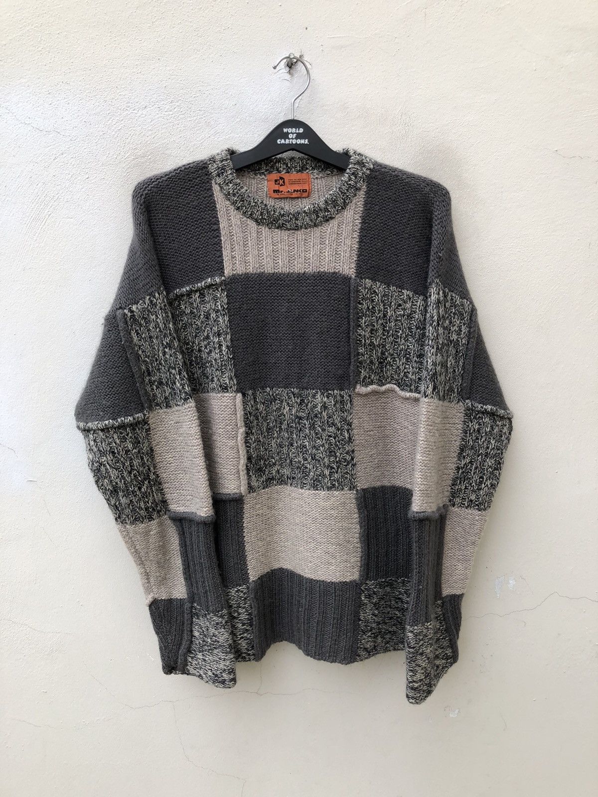Mr. Junko Vintage 80s Mr. Junko Men Patchwork Knitwear Wool Sweater Size US M / EU 48-50 / 2 - 3 Thumbnail