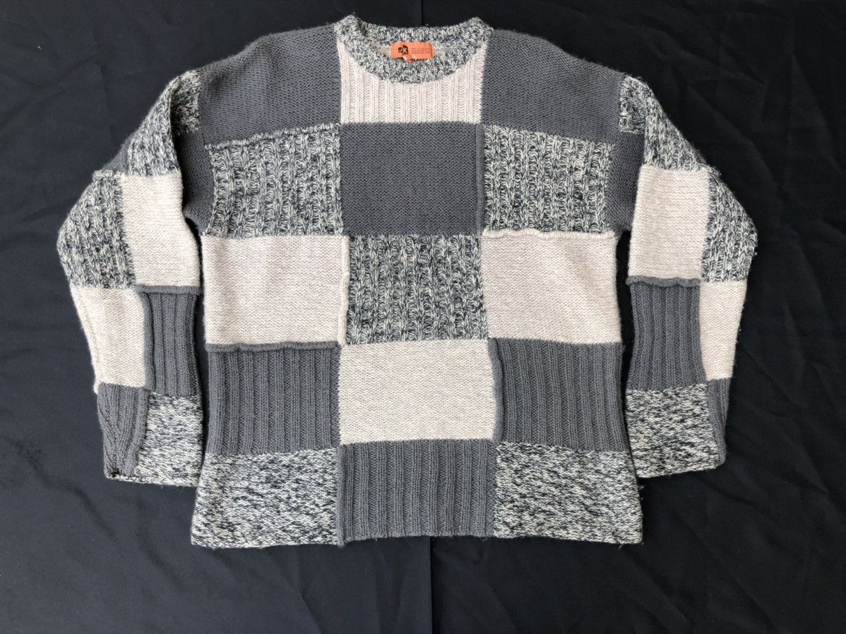 Mr. Junko Vintage 80s Mr. Junko Men Patchwork Knitwear Wool Sweater Size US M / EU 48-50 / 2 - 1 Thumbnail