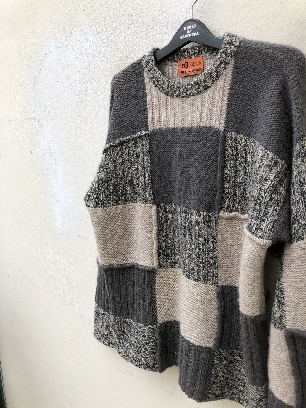 Mr. Junko Vintage 80s Mr. Junko Men Patchwork Knitwear Wool Sweater Size US M / EU 48-50 / 2 - 10 Thumbnail