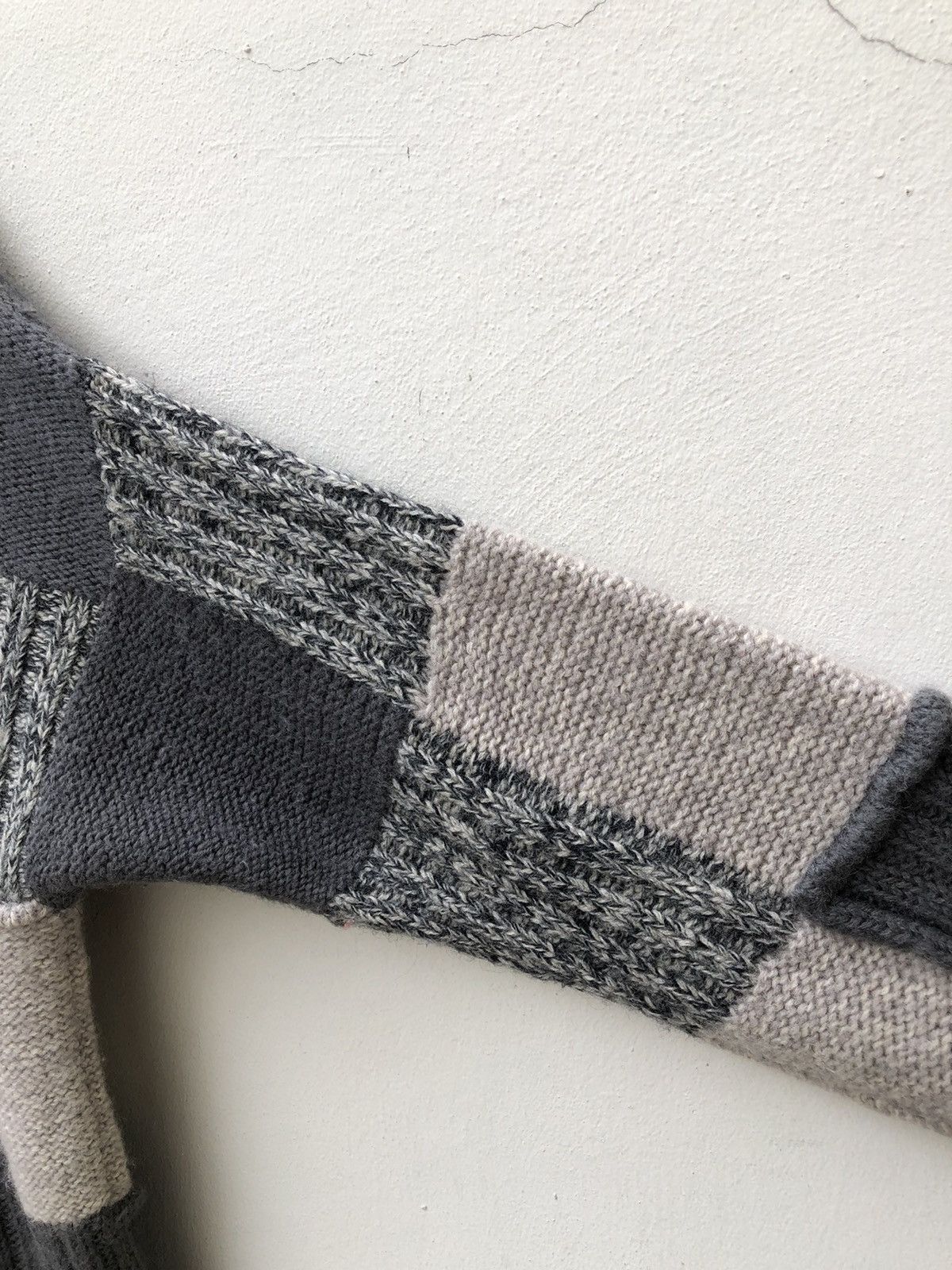 Mr. Junko Vintage 80s Mr. Junko Men Patchwork Knitwear Wool Sweater Size US M / EU 48-50 / 2 - 9 Thumbnail
