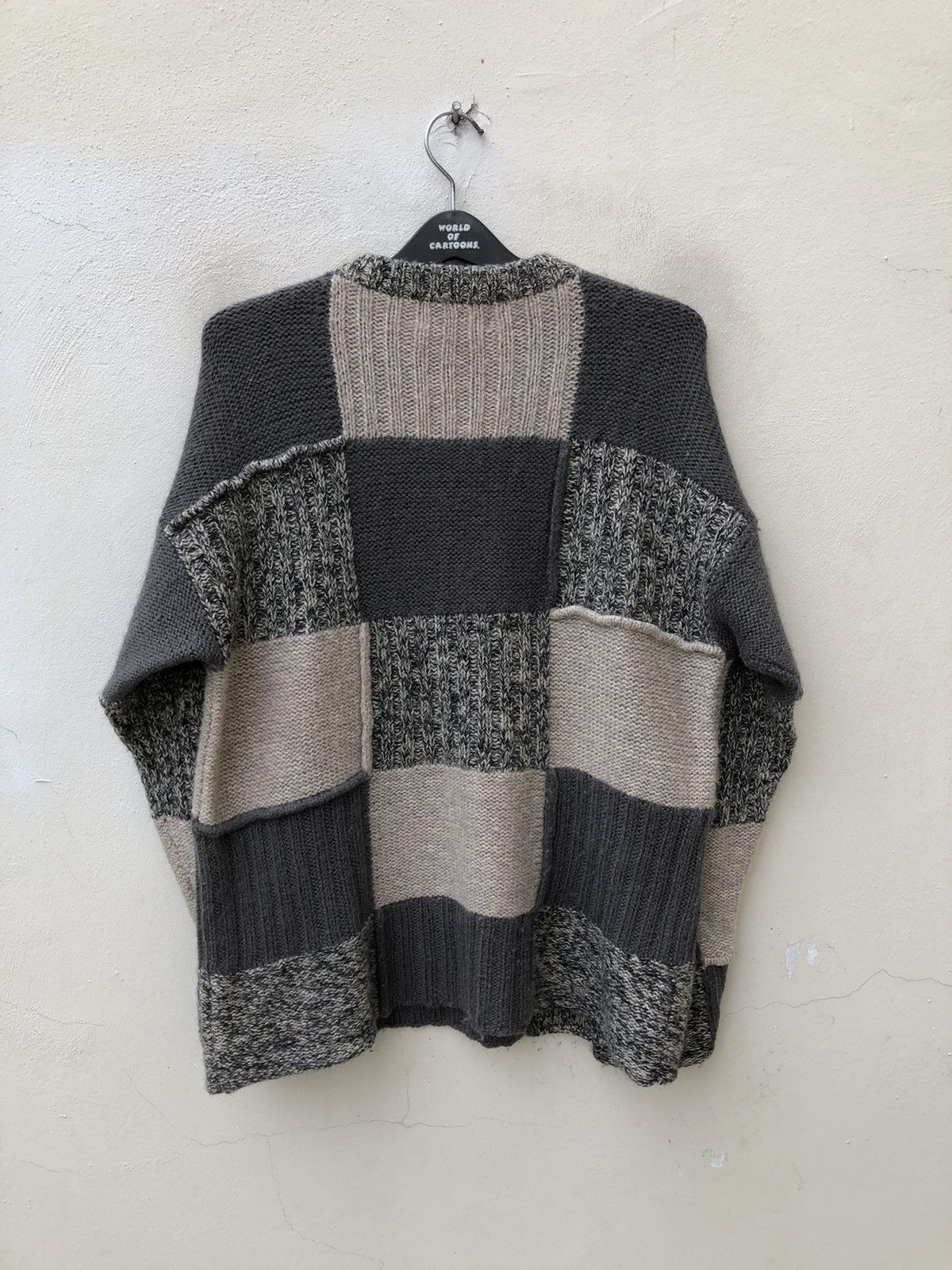 Mr. Junko Vintage 80s Mr. Junko Men Patchwork Knitwear Wool Sweater Size US M / EU 48-50 / 2 - 12 Thumbnail
