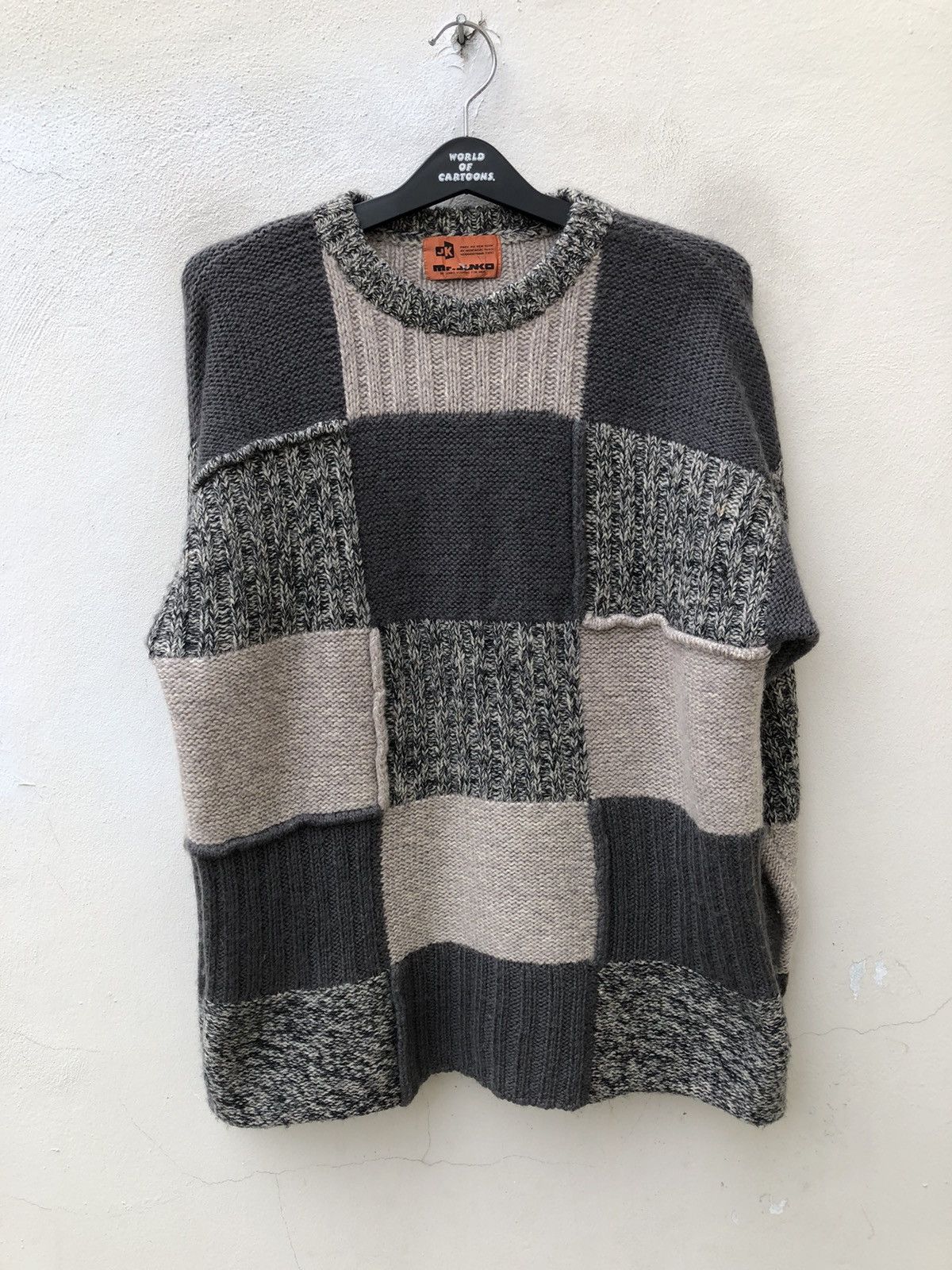 Mr. Junko Vintage 80s Mr. Junko Men Patchwork Knitwear Wool Sweater Size US M / EU 48-50 / 2 - 7 Thumbnail